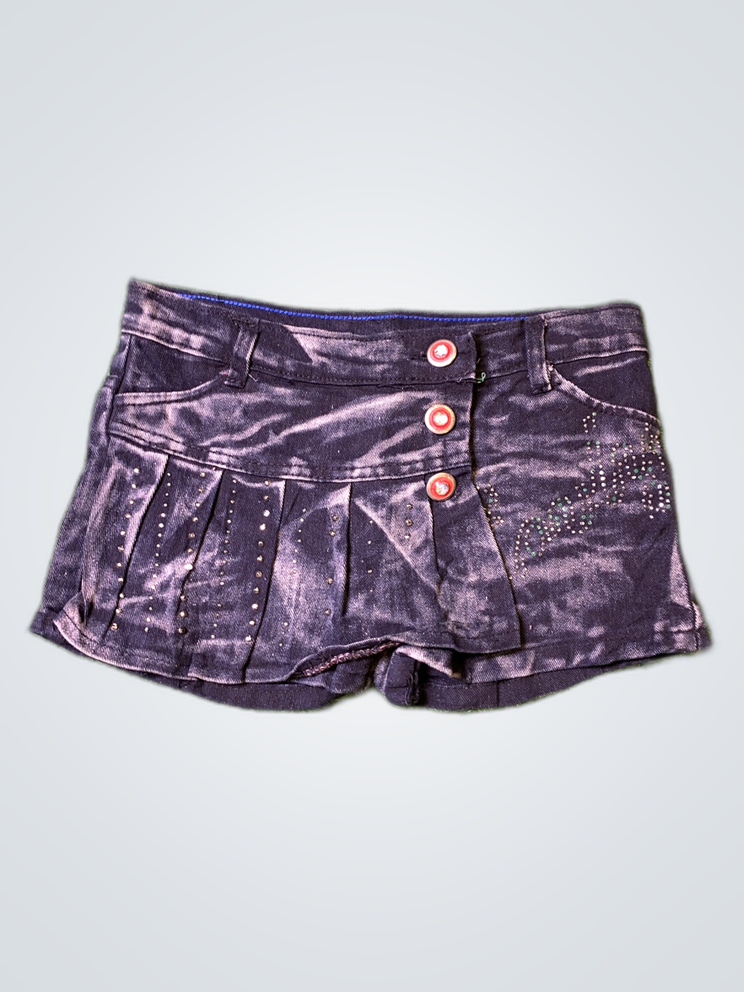 Unbranded Pleated Denim Mini Skirt