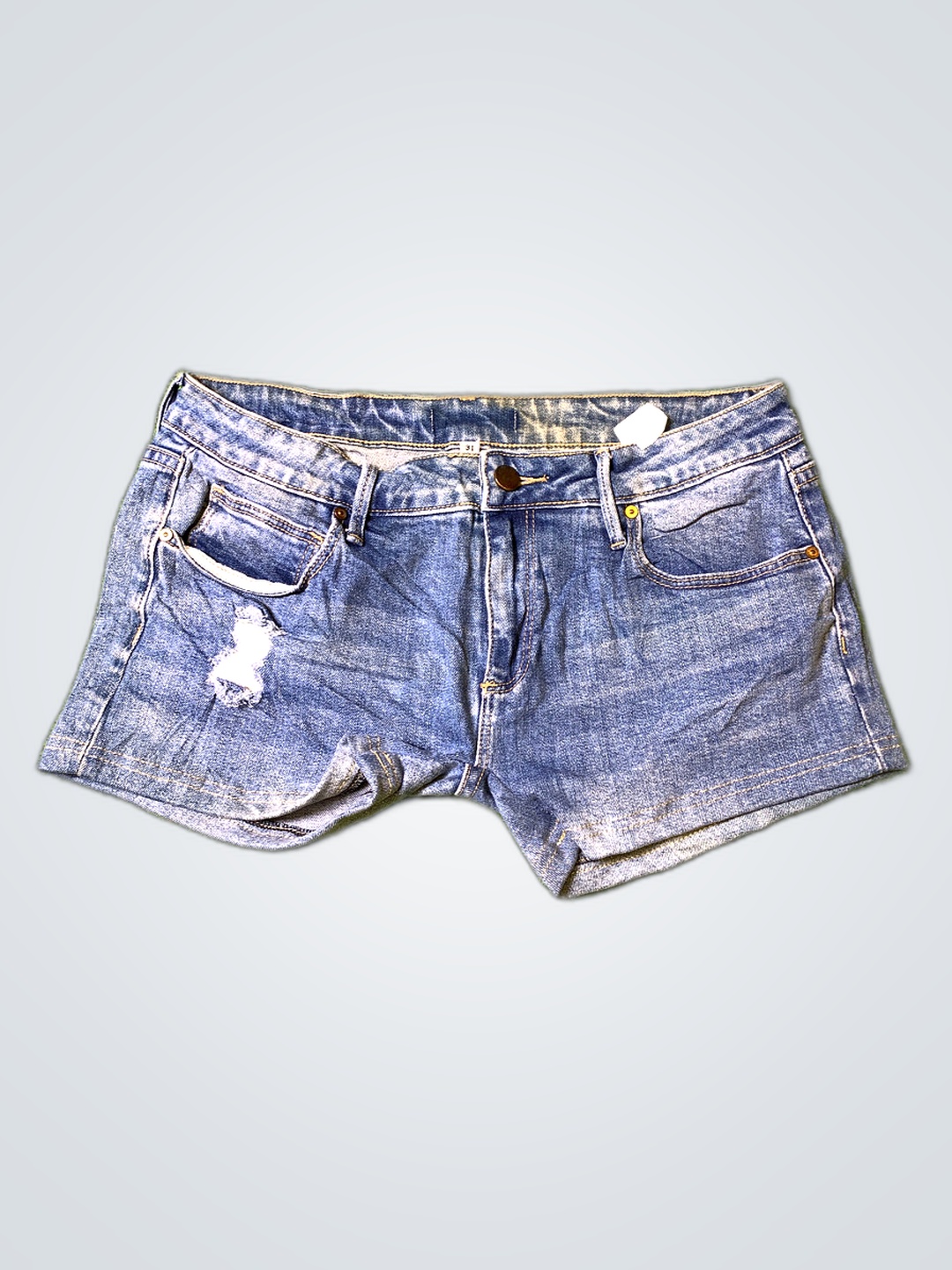 Shorts en denim bleu