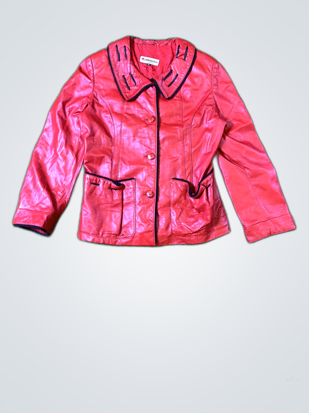 Manzolli Classic Red Leather Jacket