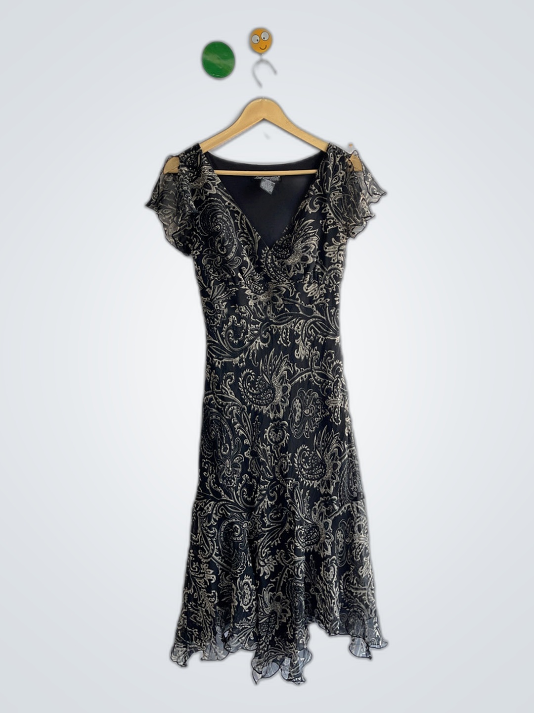 Robe enveloppante noire imprimée Jonathan Martin S..