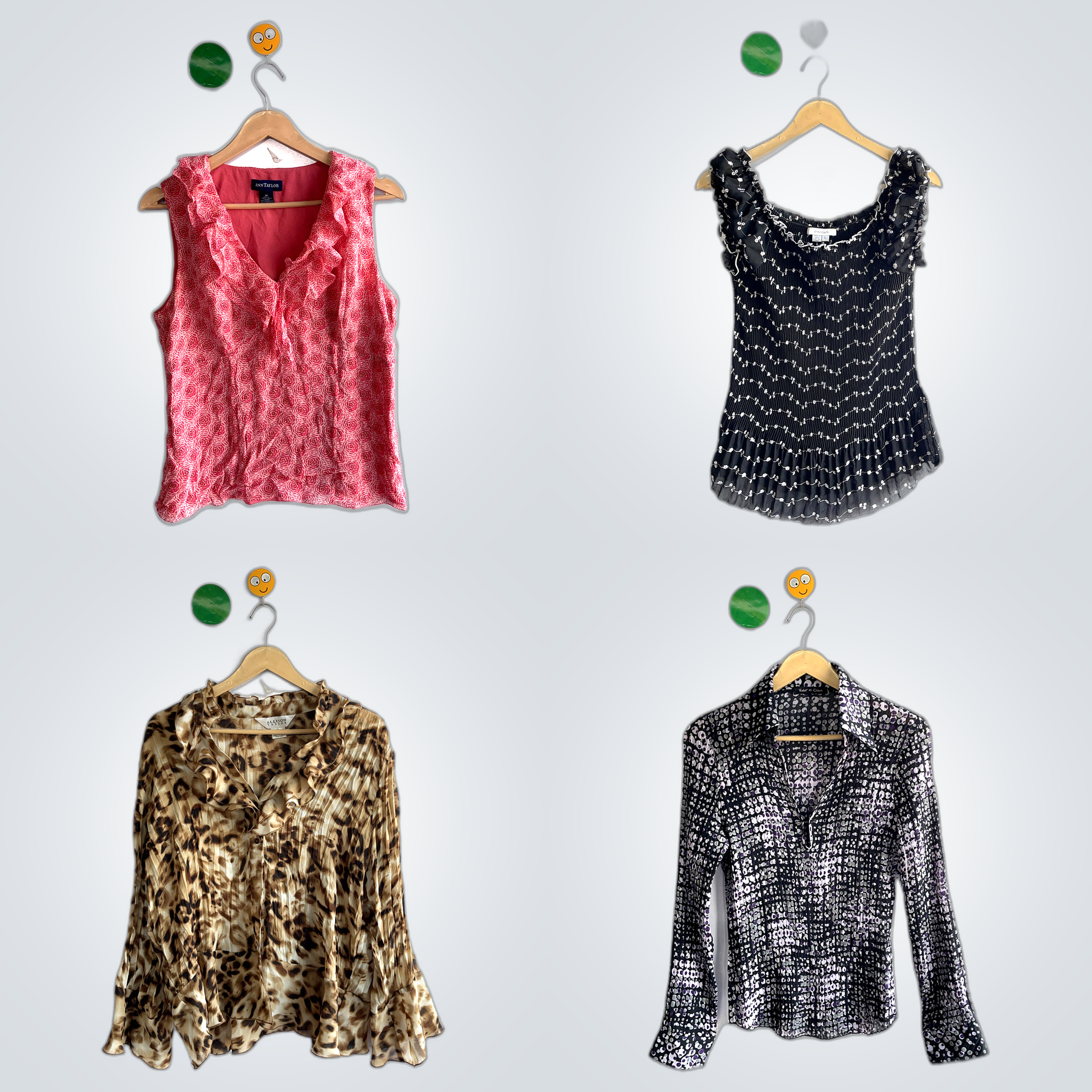 Pacote de Blusas Vintage - Mistura de 10 Peças de ..