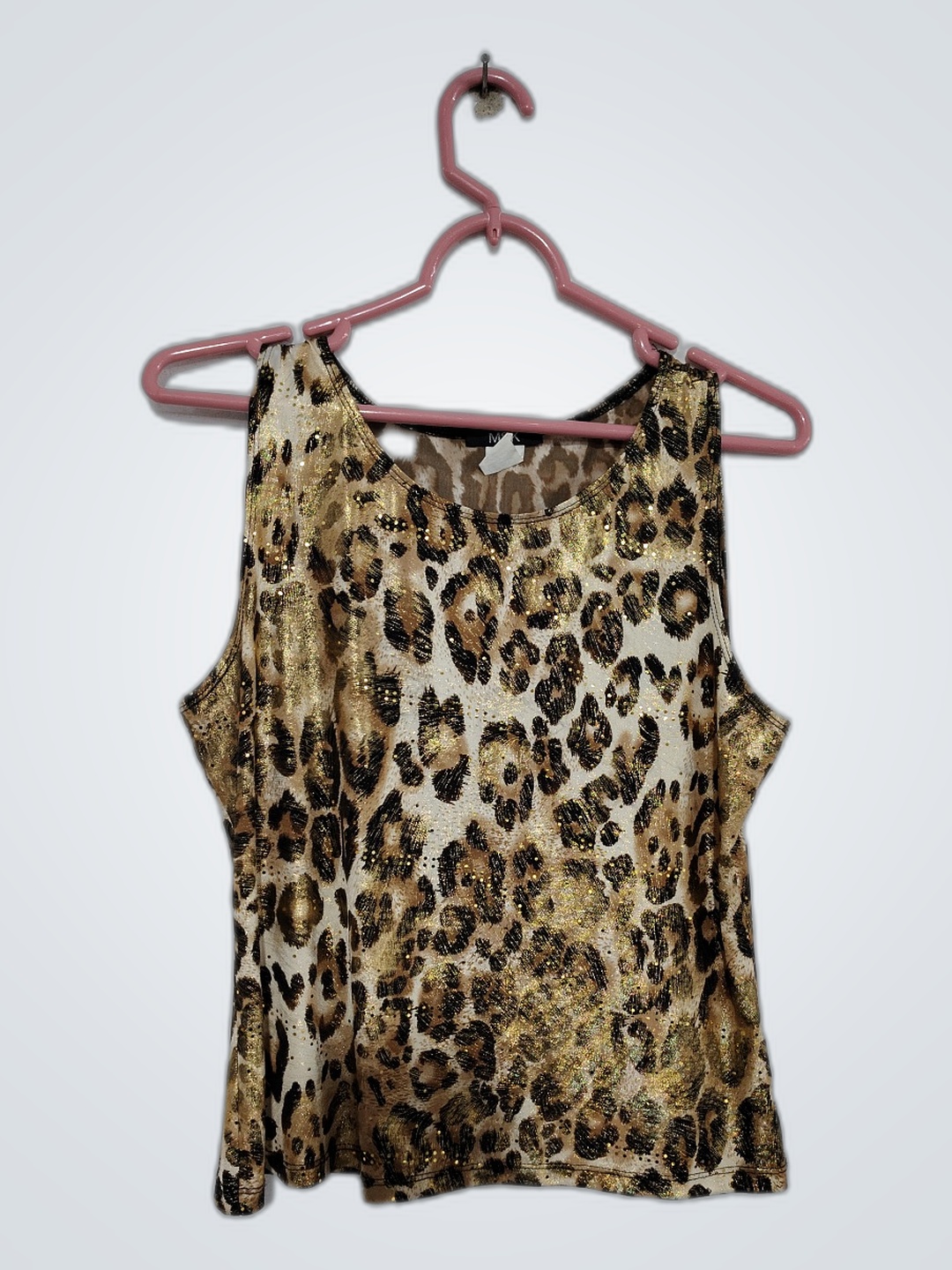 MSK Leopard Pailletten Top