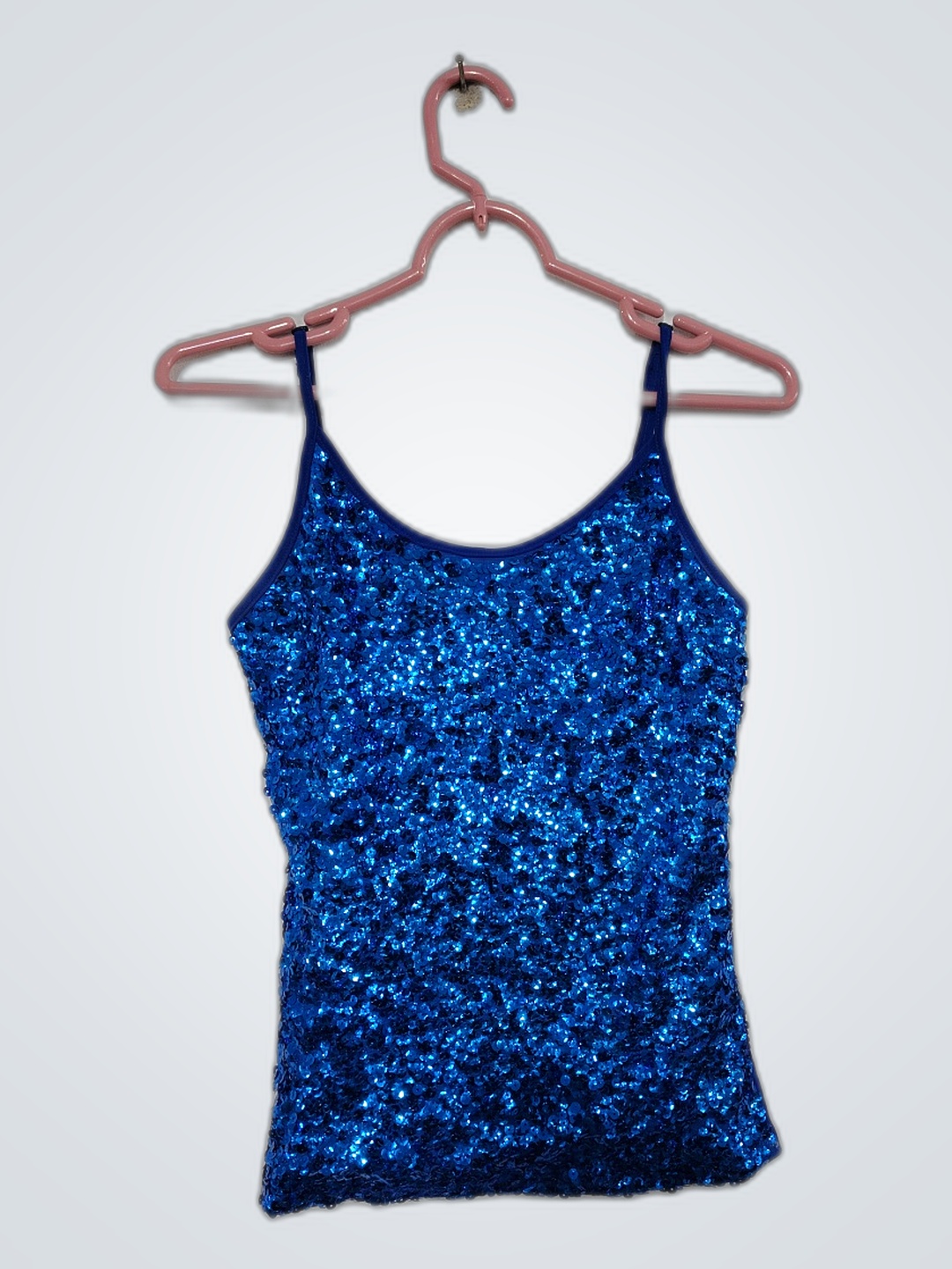 Canottiera in paillettes blu Alexandra Collection
