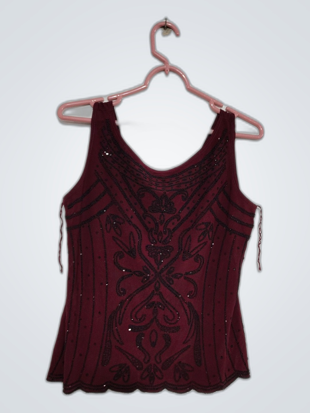 Maroon verziertes Oberteil