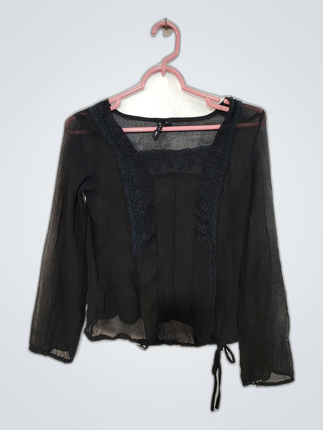 Blouse noire transparente
