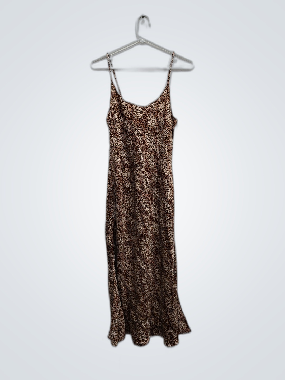 August Intimates Silk Leopard Print Slip Dress