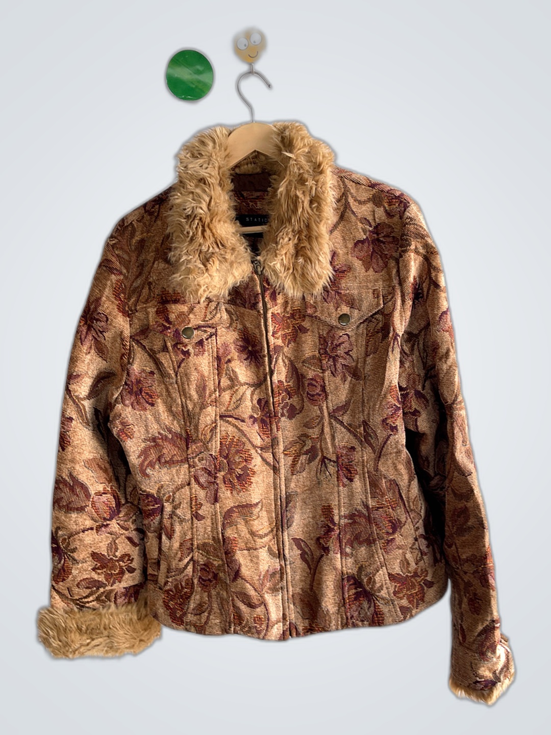 Giacca in pelliccia sintetica floreale STATIC