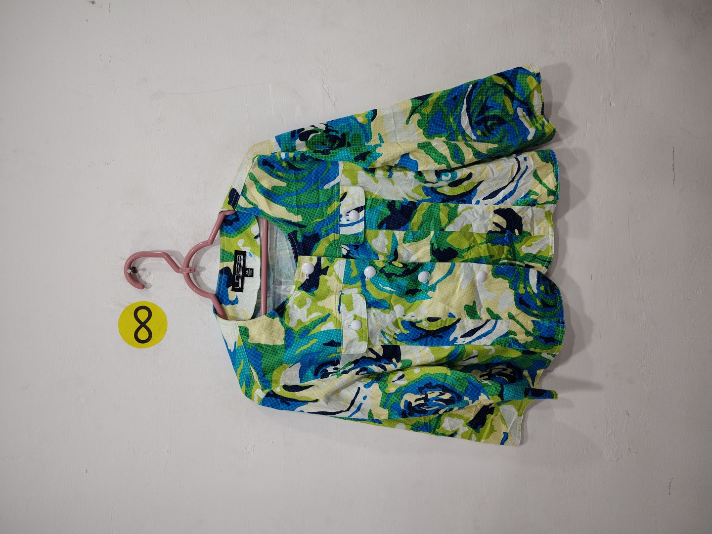 Bluse mit grün-blauem Muster