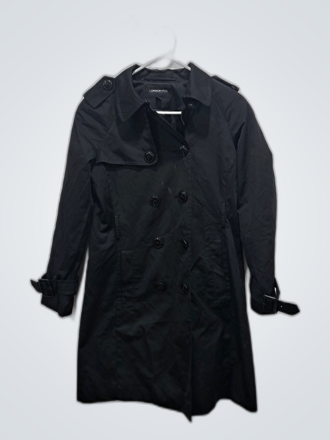 London Fog Schwarzer Trenchcoat