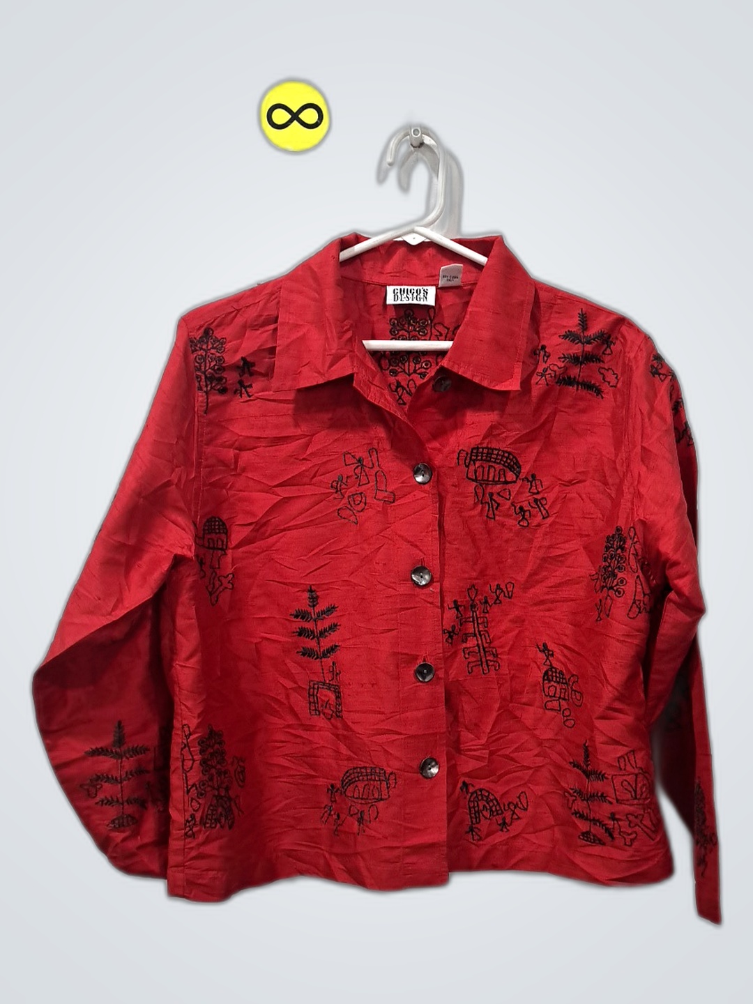 Red Embroidered Blouse