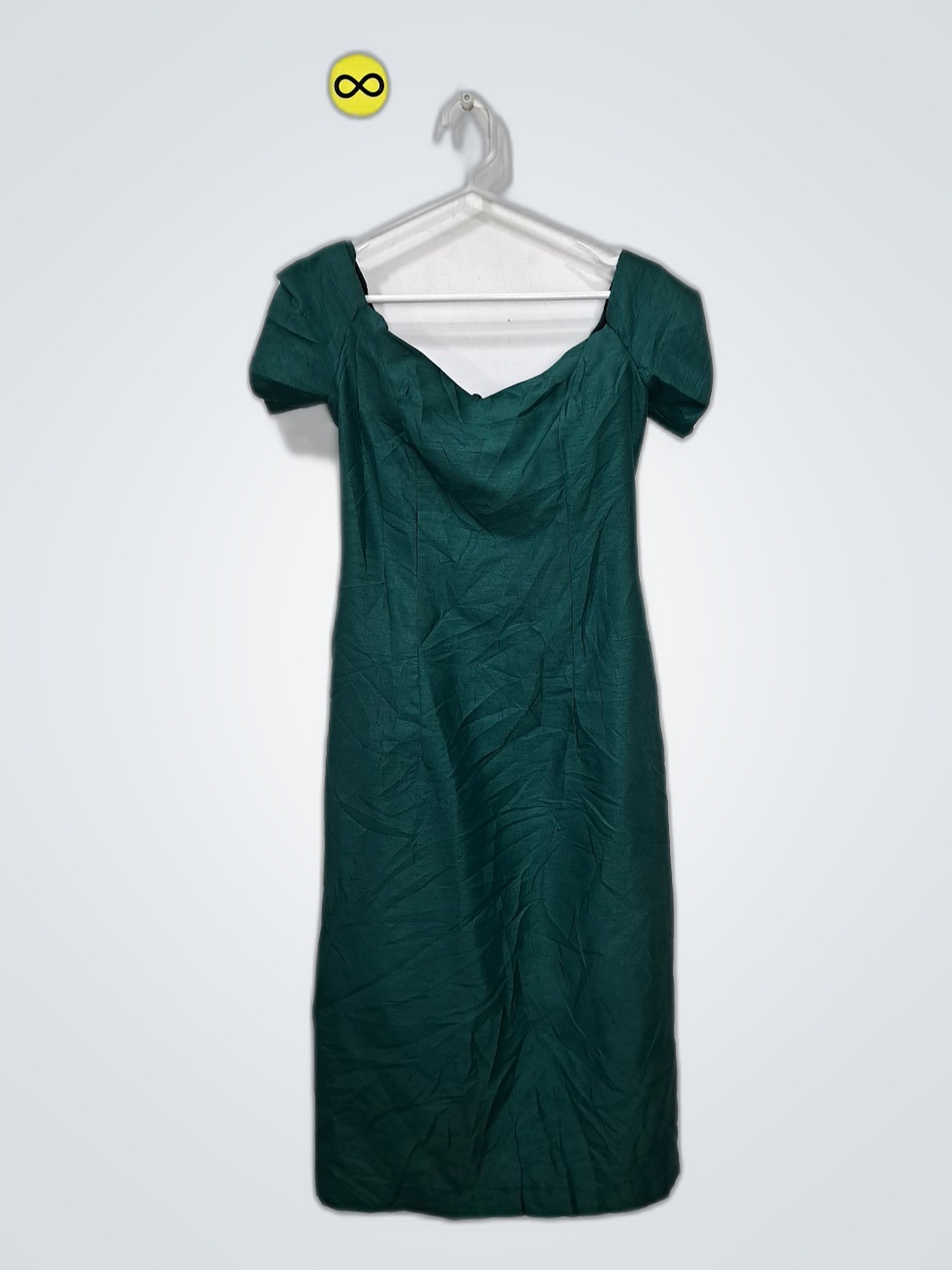 Vestido Midi Verde Ombro a Ombro
