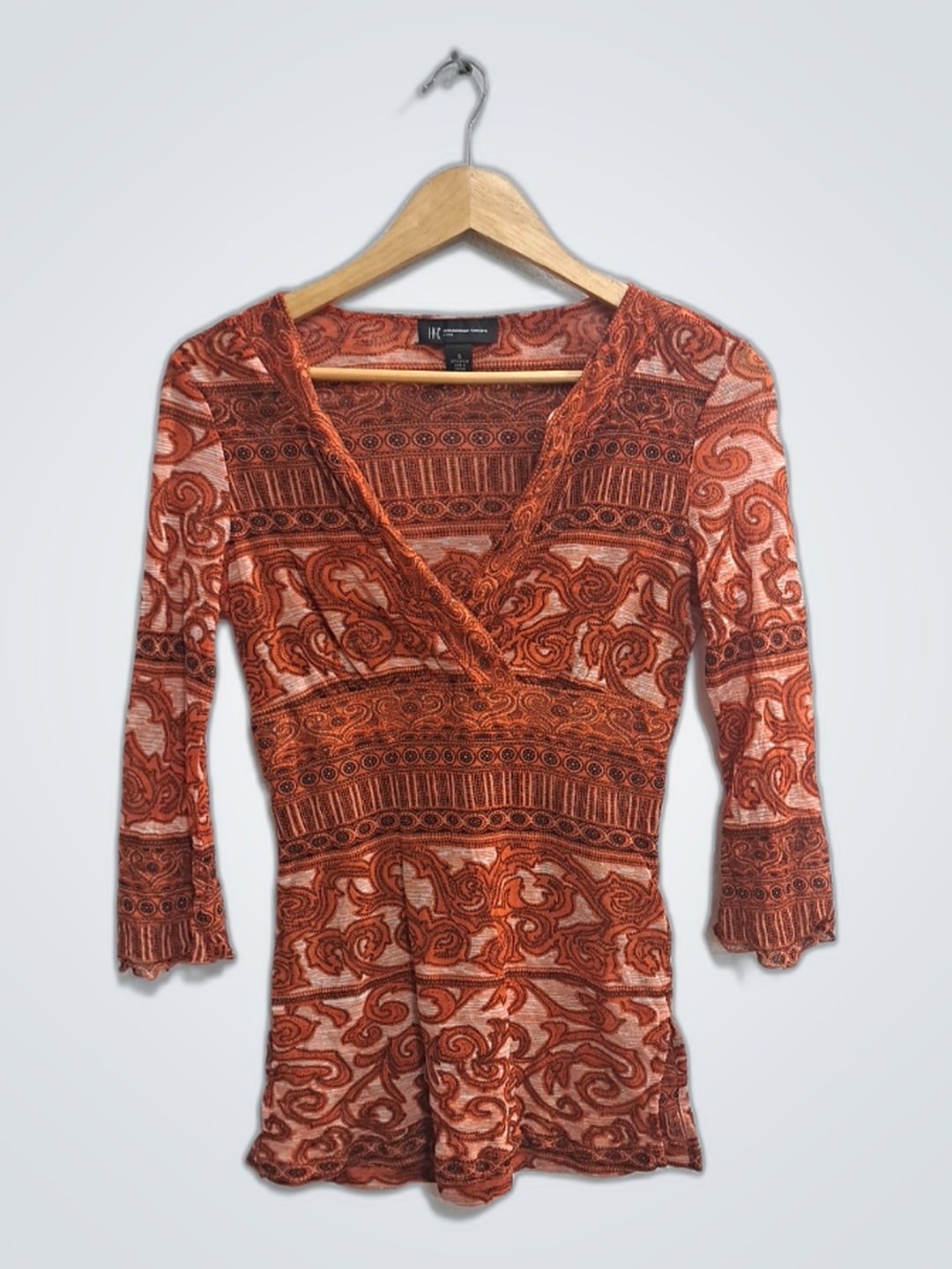 INC International Concepts Printed Wrap Blouse