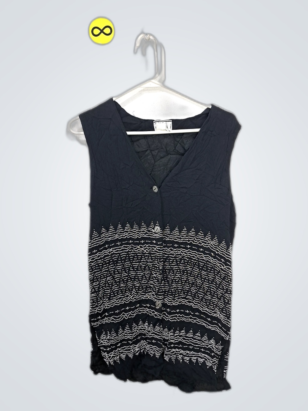Ann Taylor for Kenar Black Embroidered Sleeveless ..