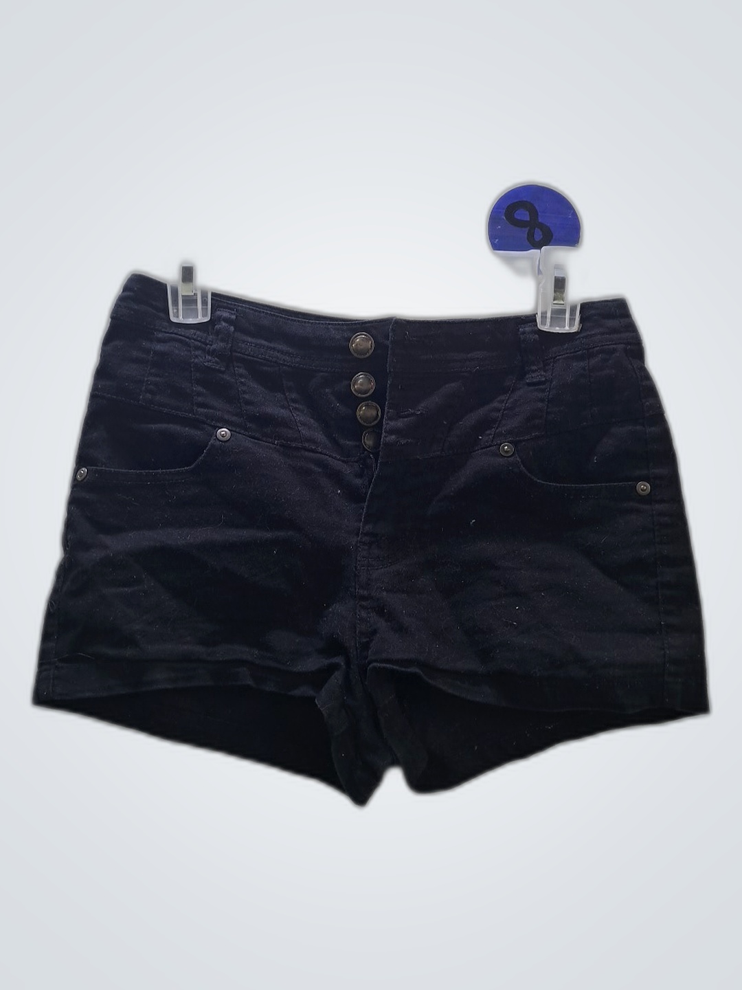 Shorts de mezclilla negra sin marca