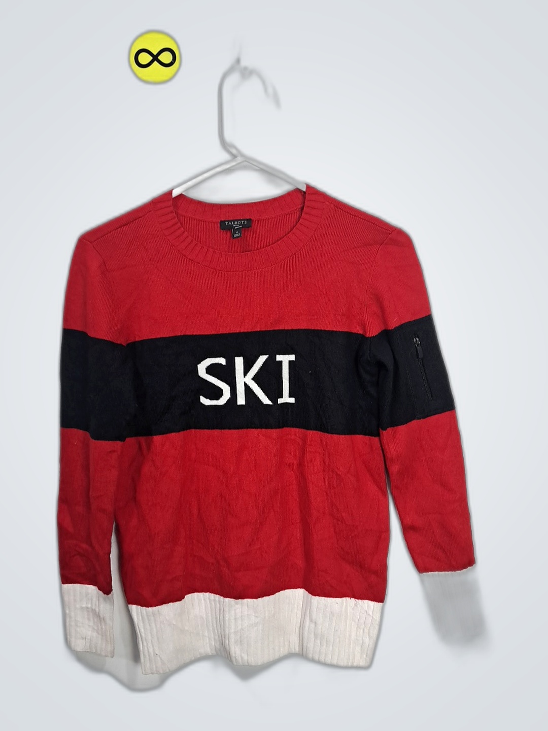 Suéter de punto de rayas rojas de Talbots