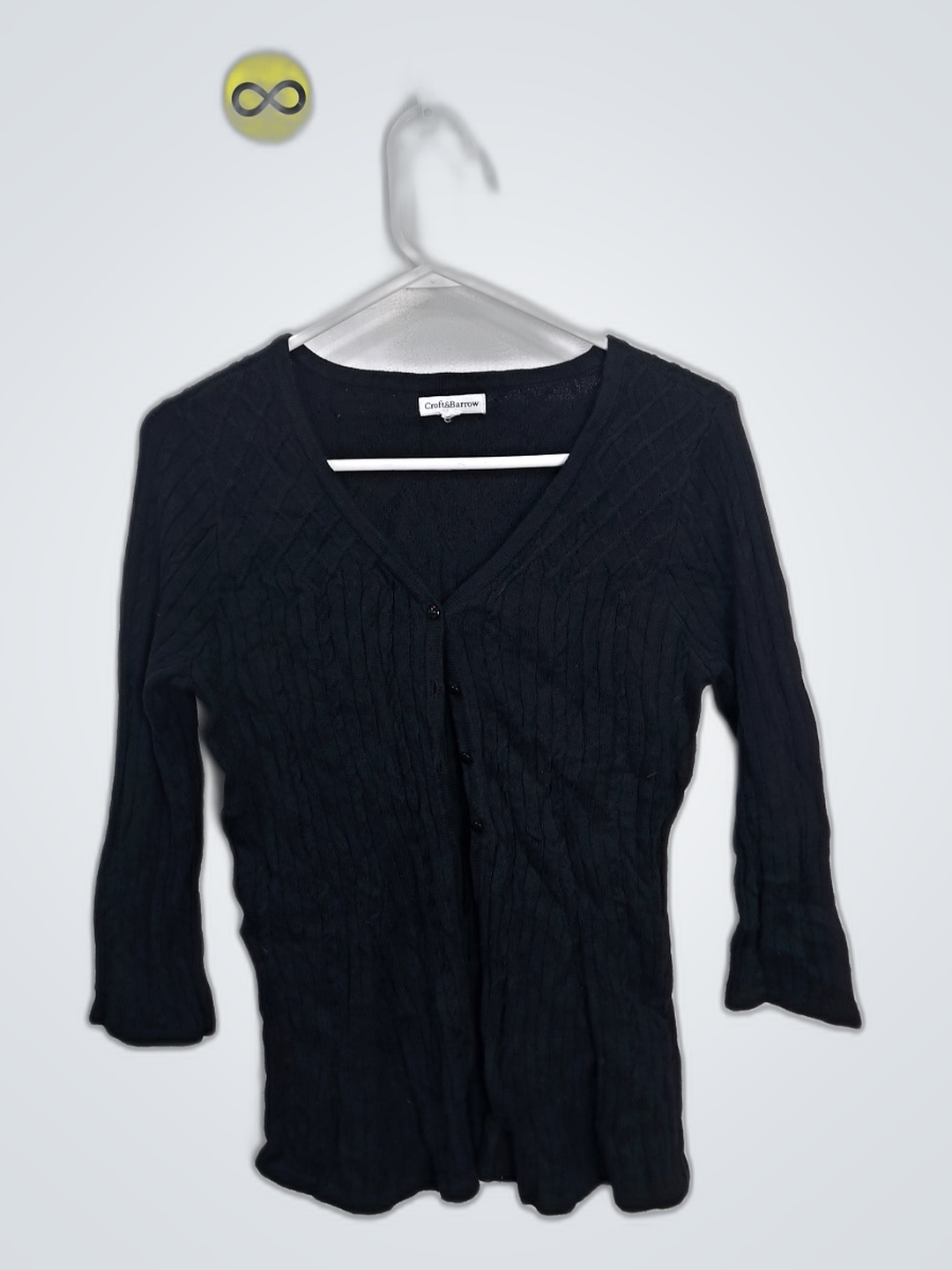 Croft & Barrow Top Negro de Manga Larga