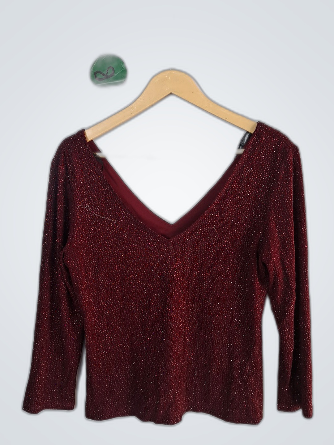 J.R. Nites Sequined V-Neck Blouse