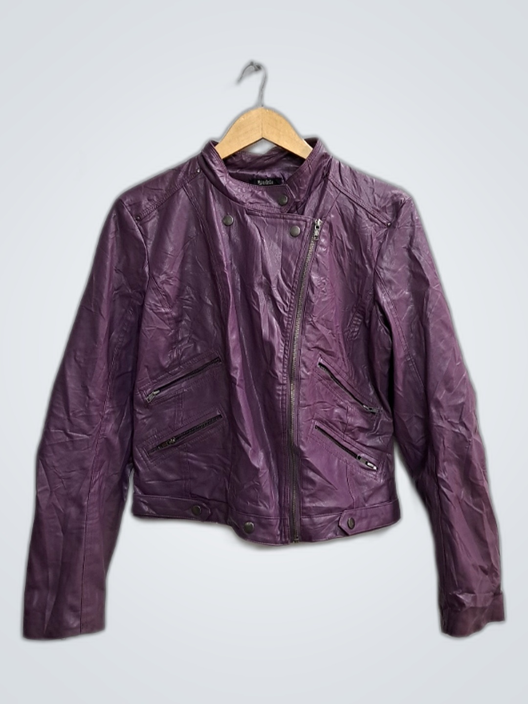 Manifesto Purple Leather Jacket