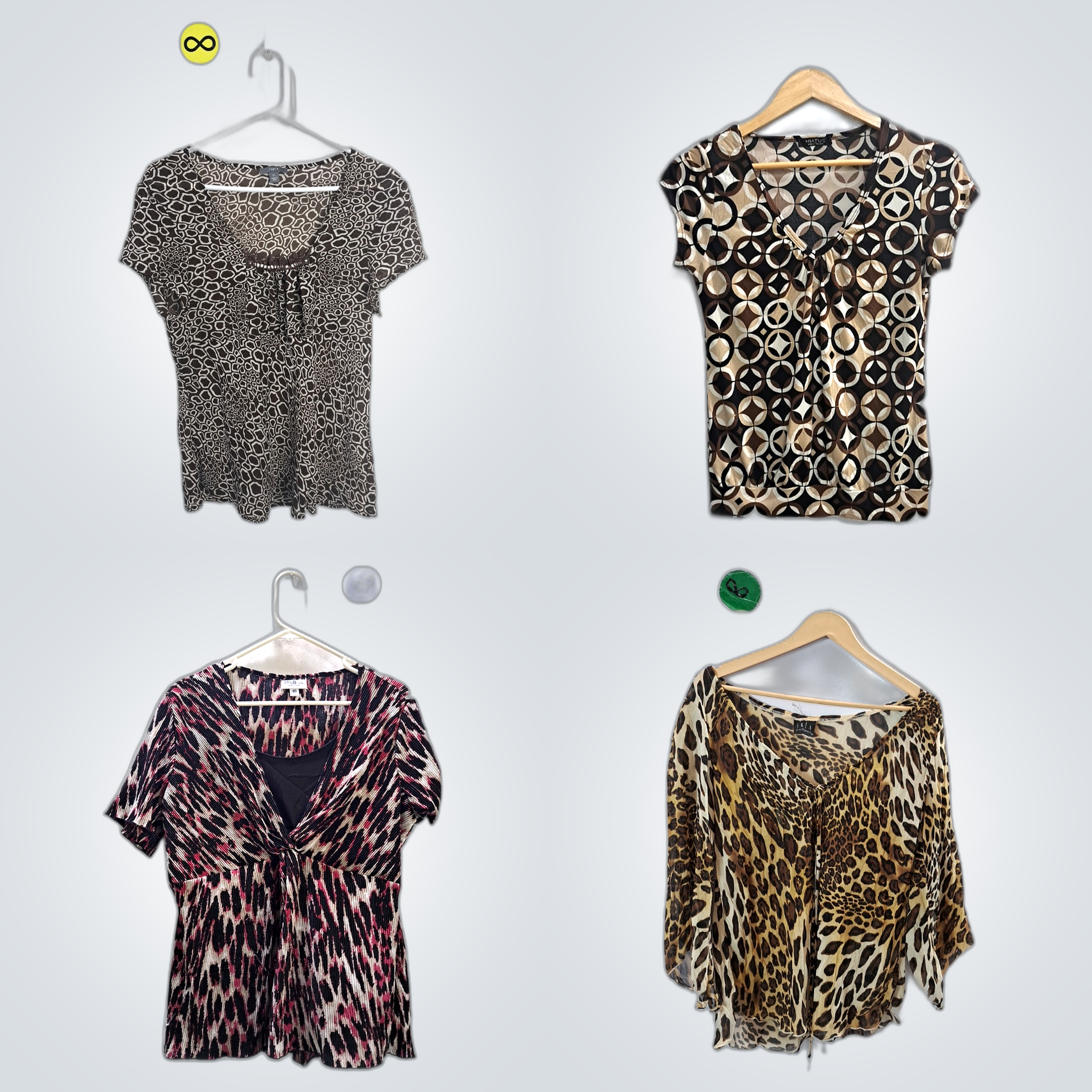 Vintage Leopard Printed Blouses
