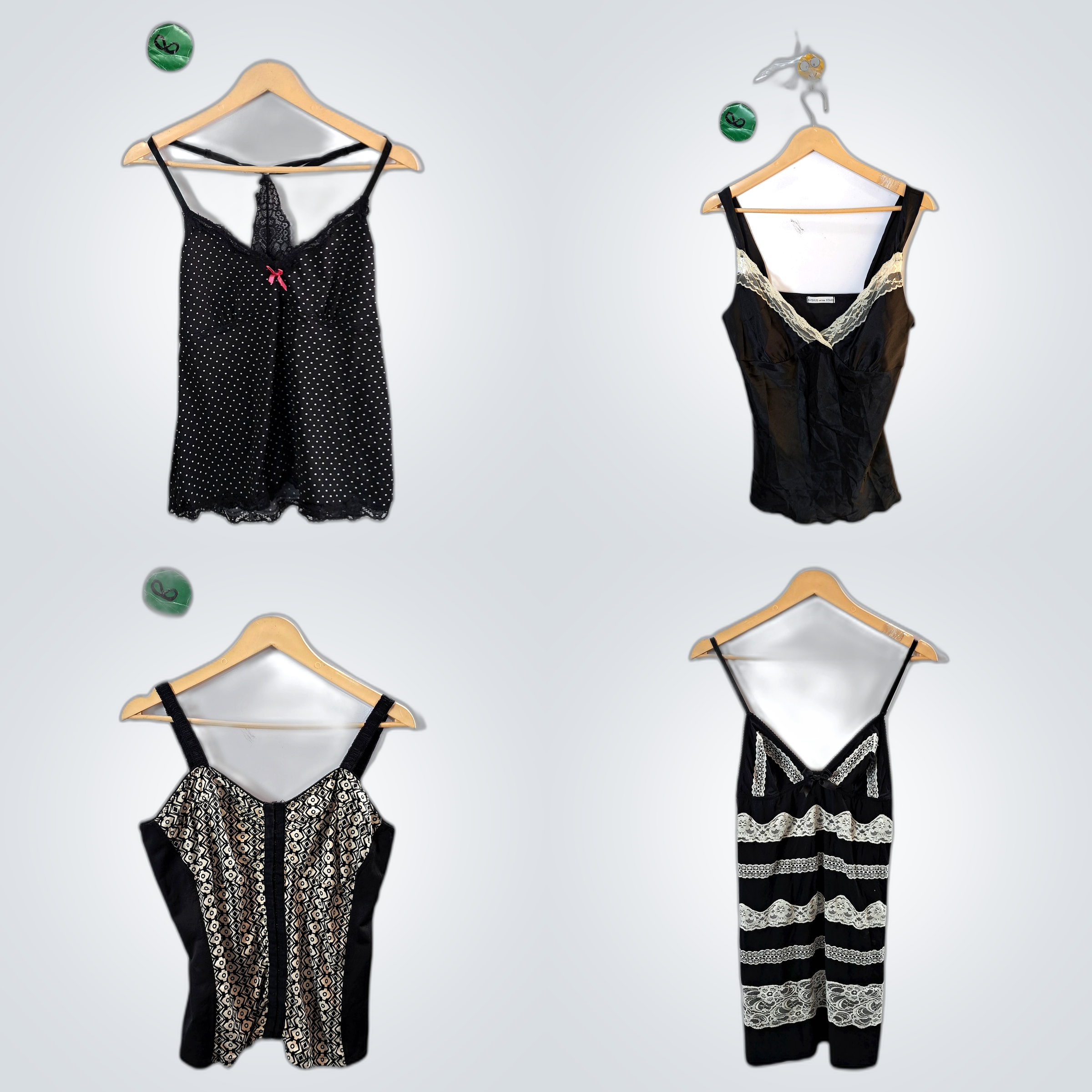 Black Lace Trim Camisoles