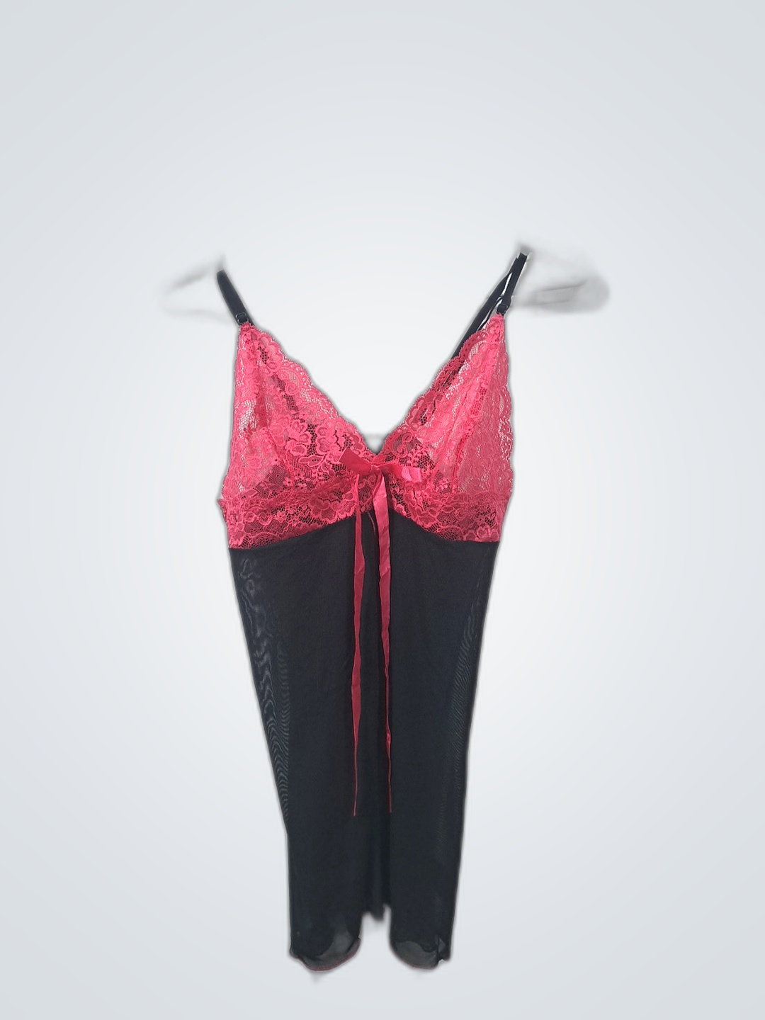 Black and Pink Lace Chemise