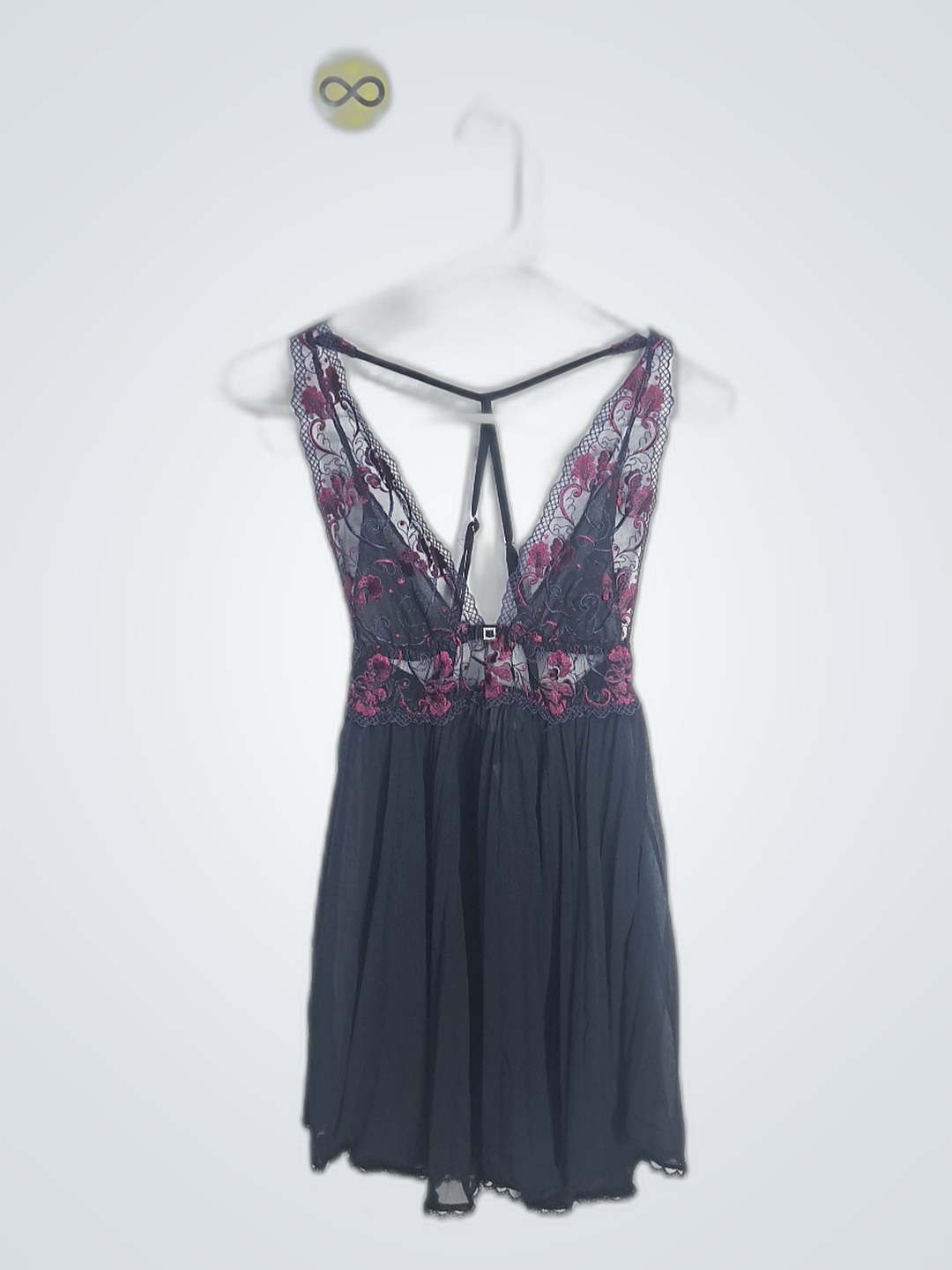 「ブランドなしのブラックレースミニドレス」