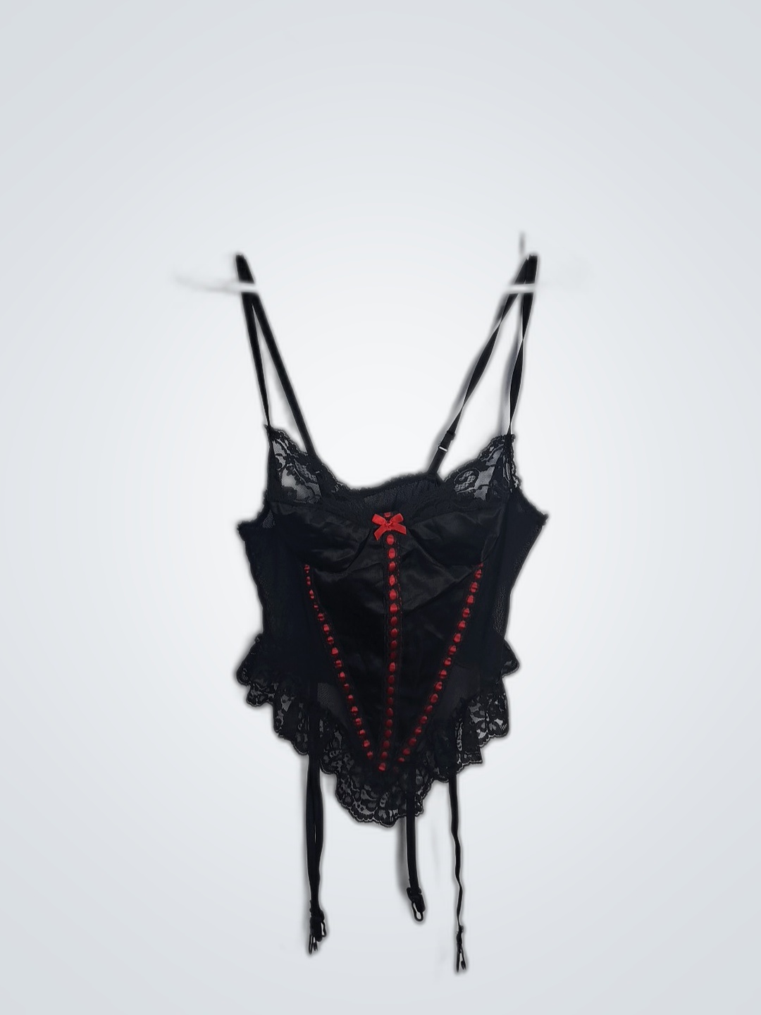 ブラックレースボディスーツ