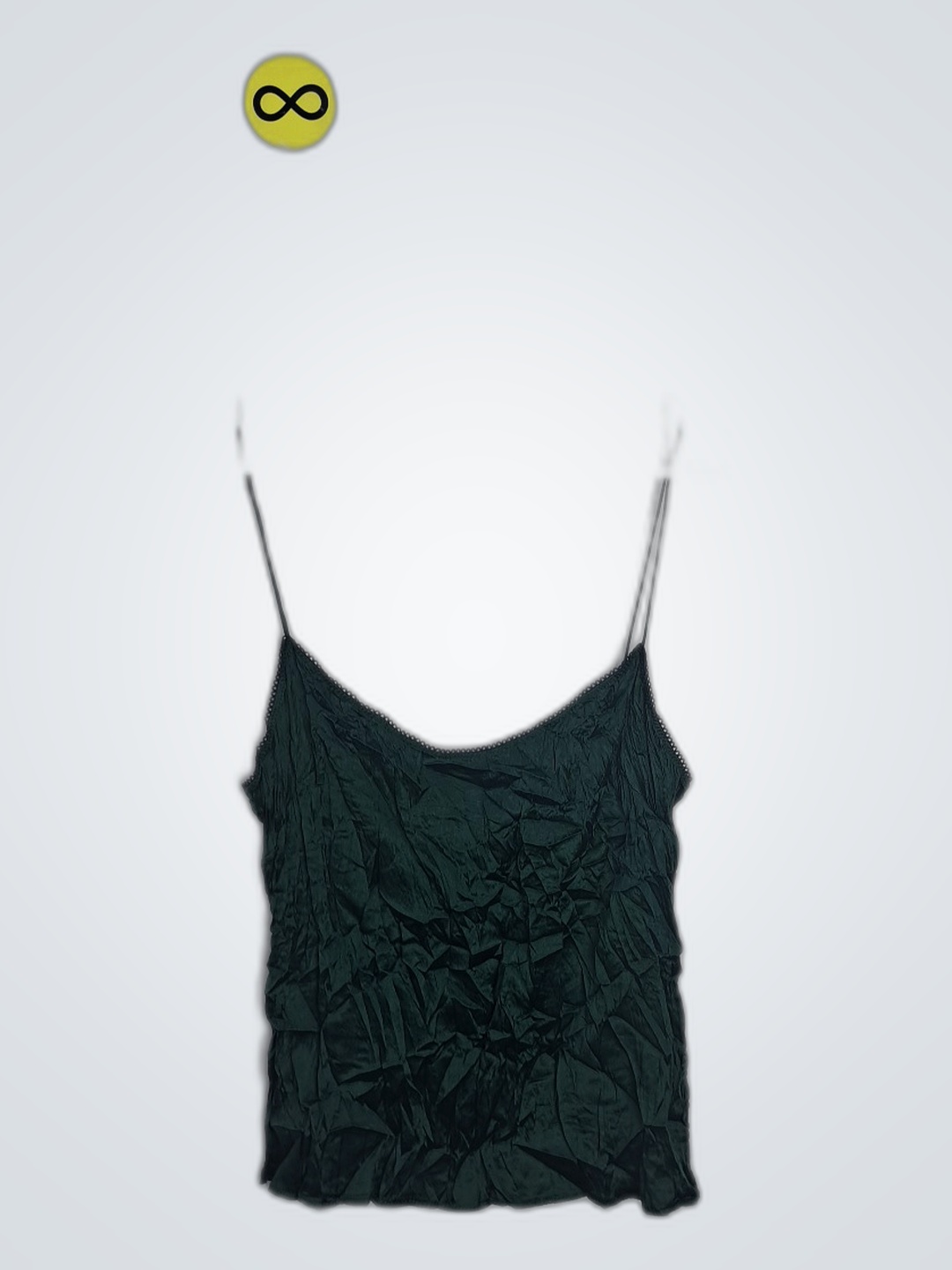 グリーン ラッフル キャミソール トップ