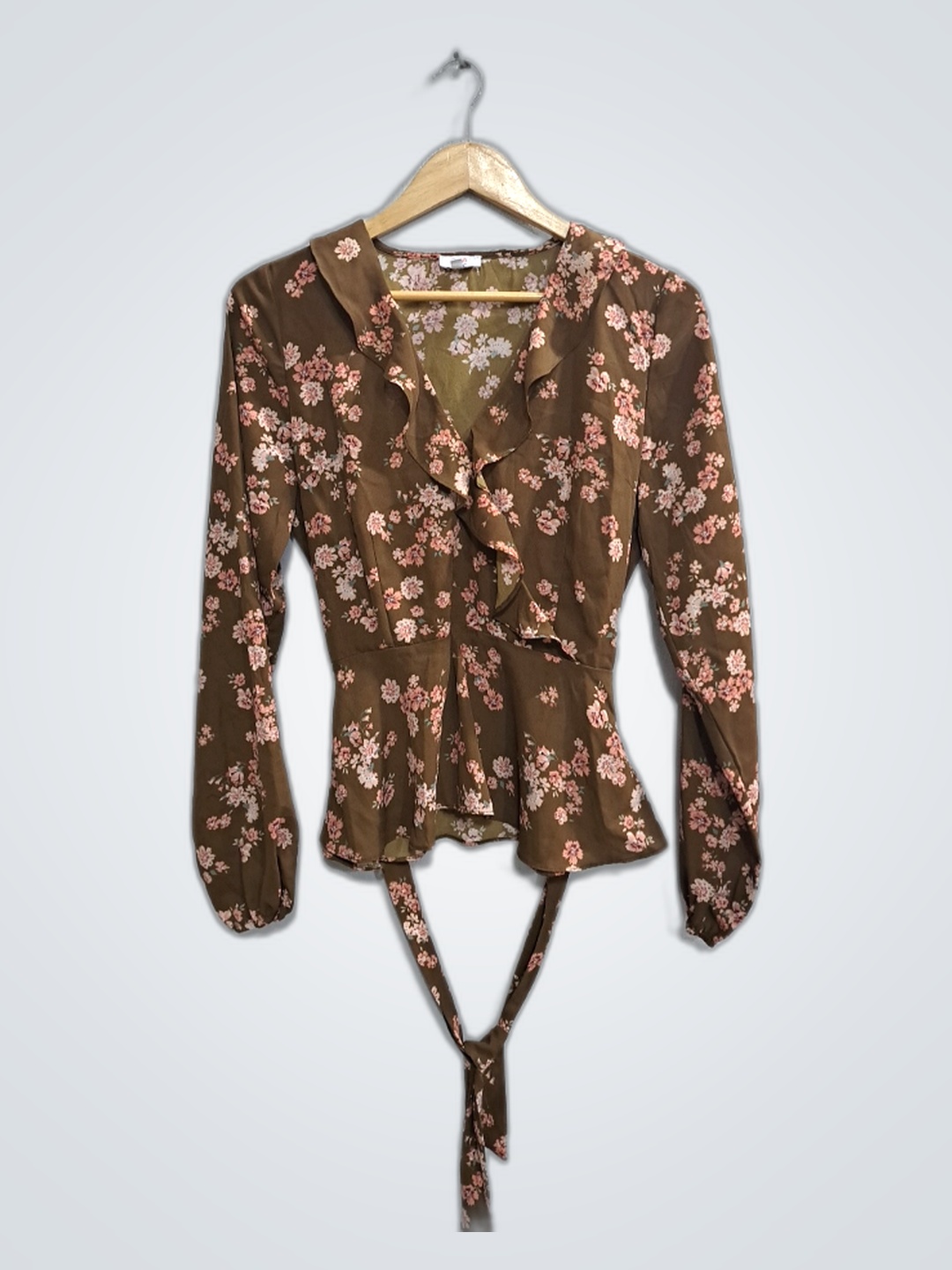 Brown Floral Blouse