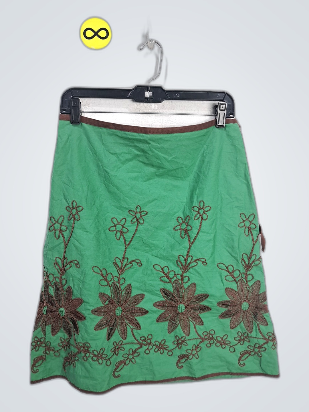 Green Embroidered Skirt
