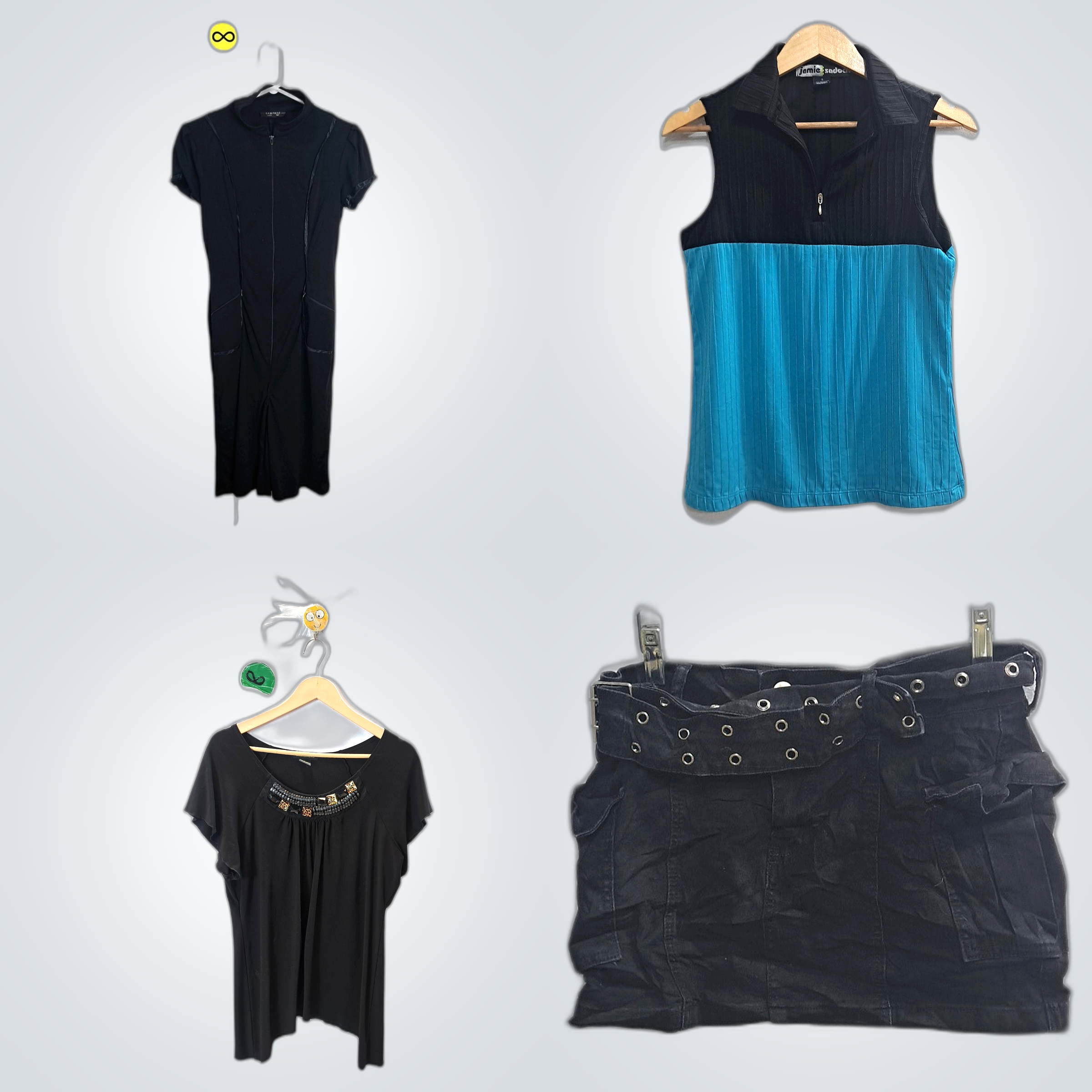 Black Hat and Y2K Tops Bundle