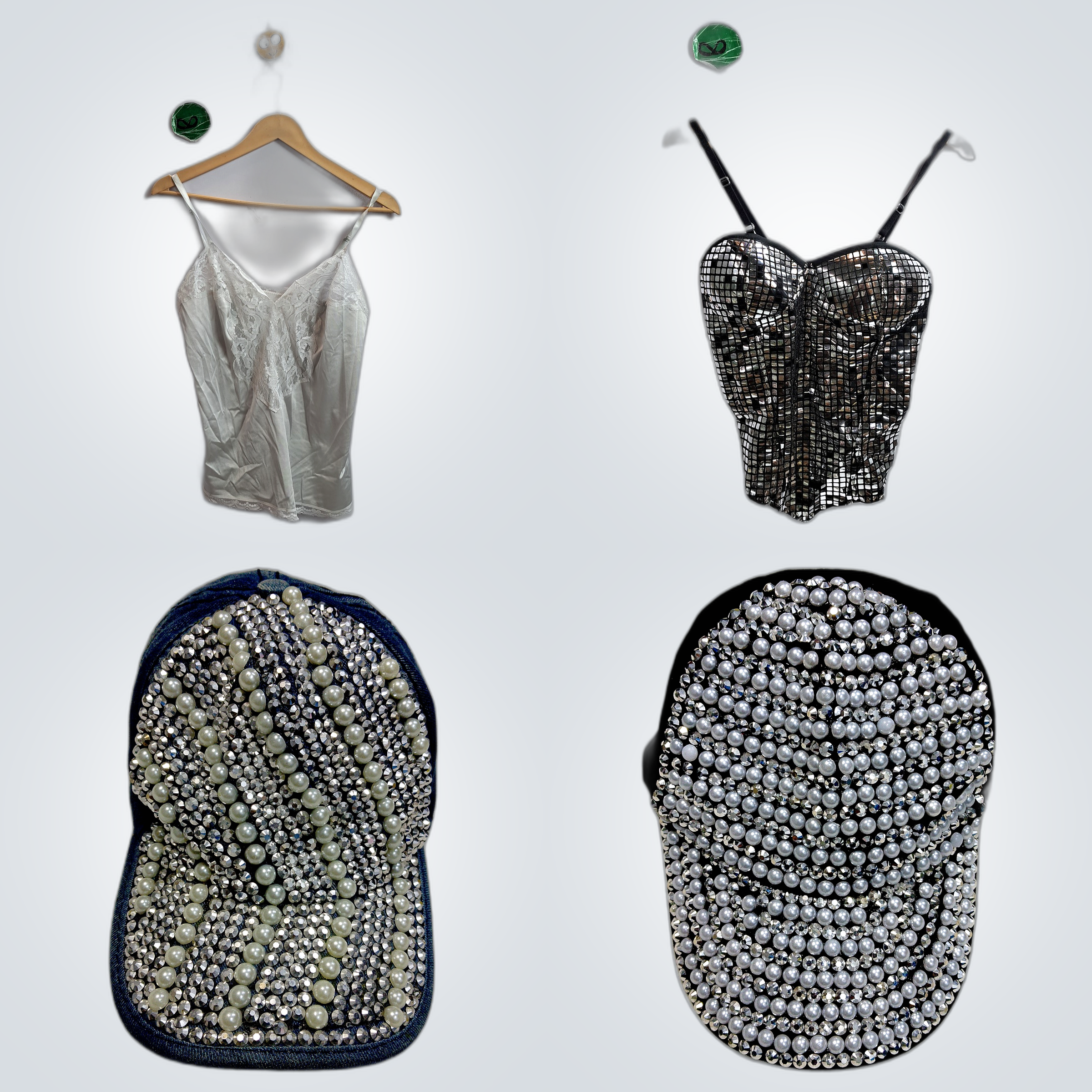 Y2K Diamante Hat Bundle