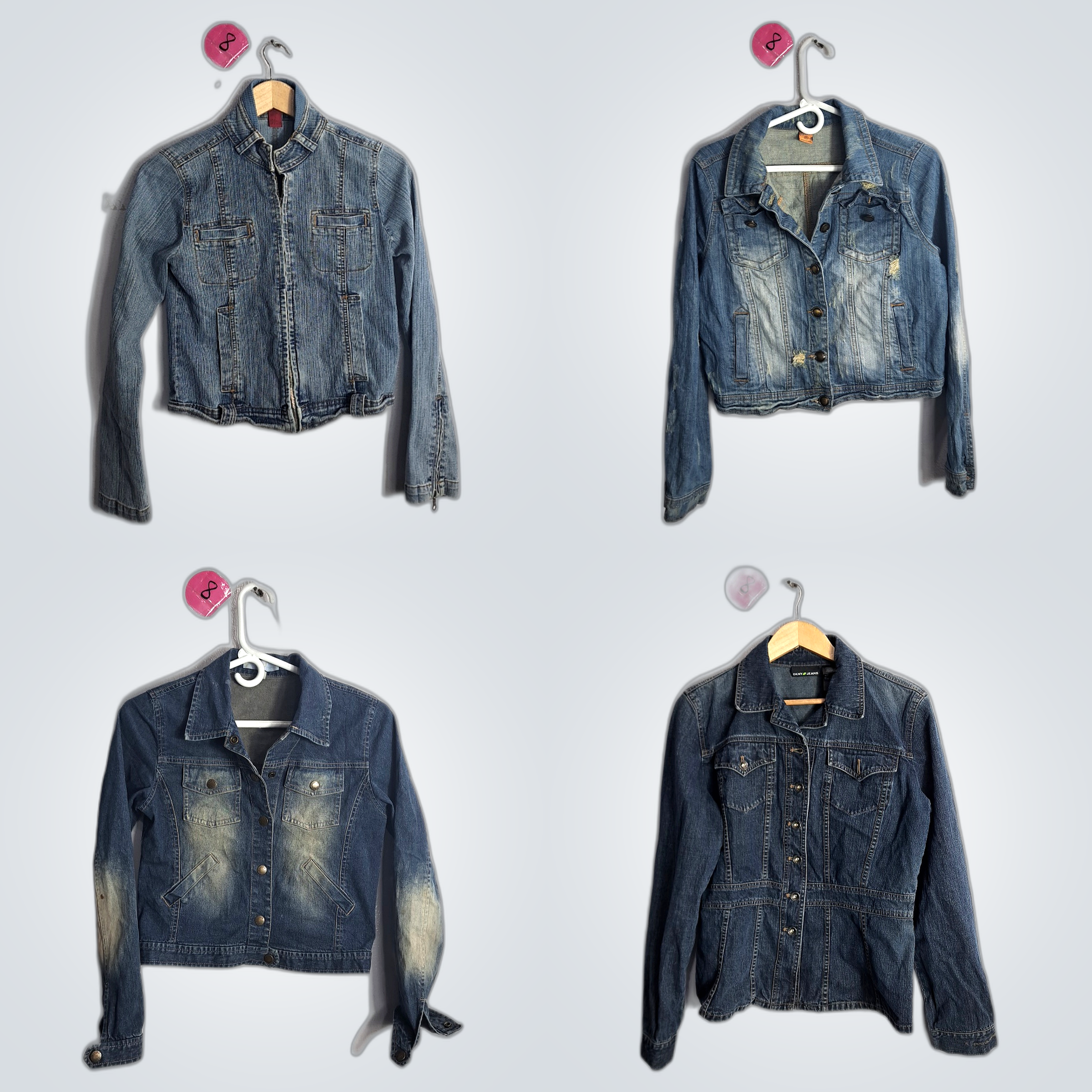 Y2k unique faded denim jackets