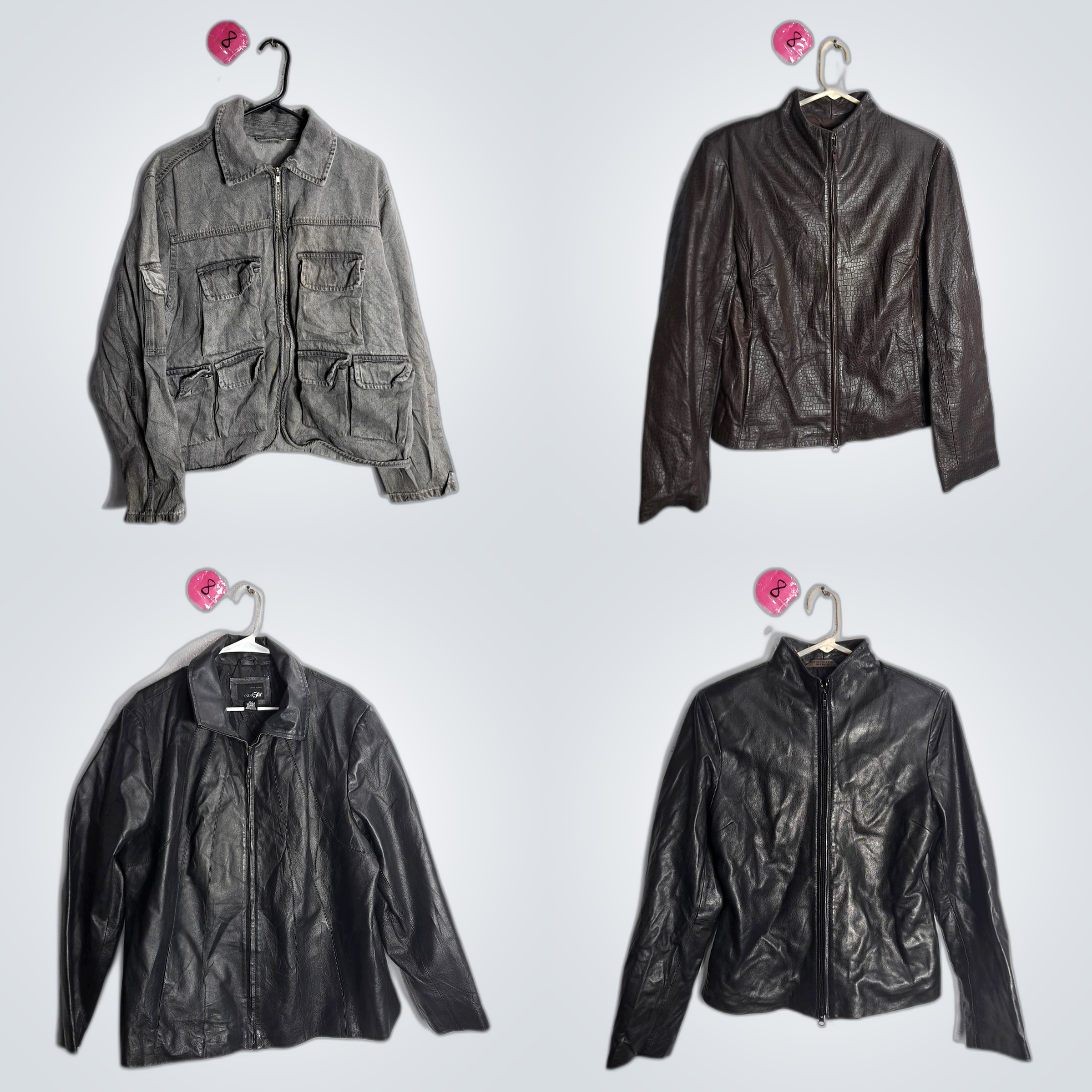 Y2k zipper leather jackets
