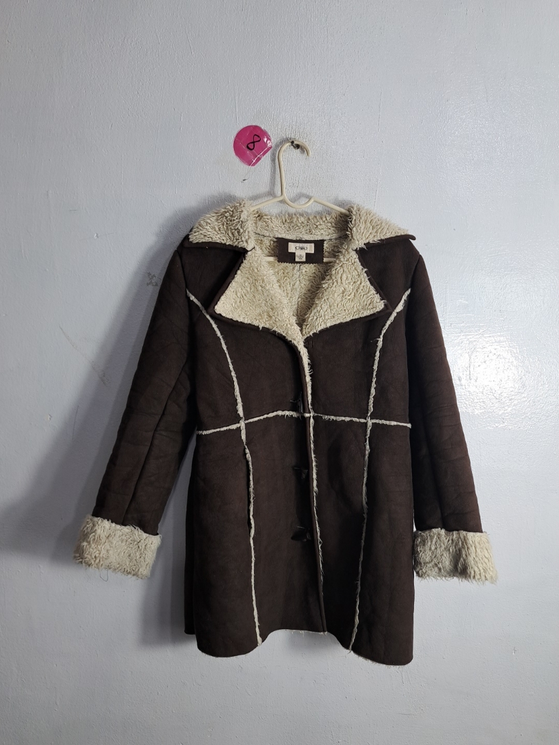Brown Faux Fur Lined Coat