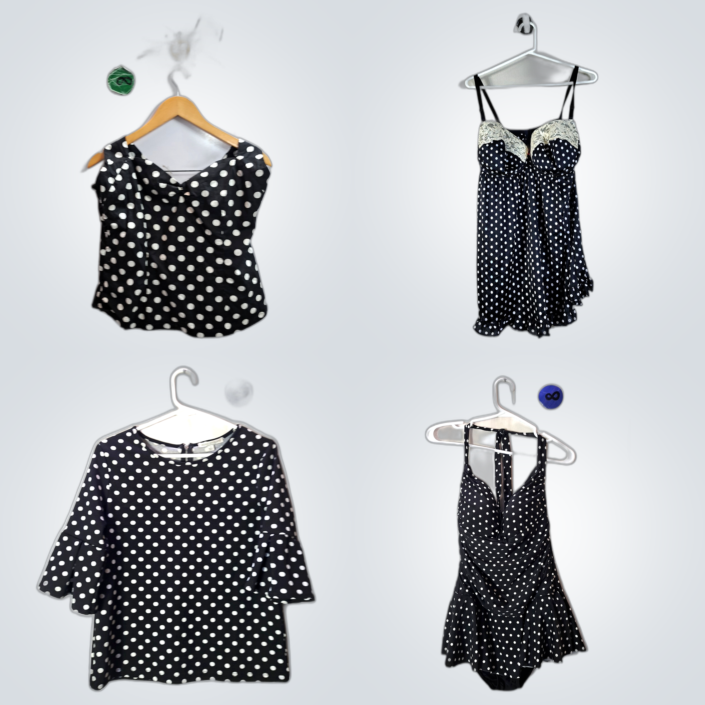 Y2K Polka Dot Blouses