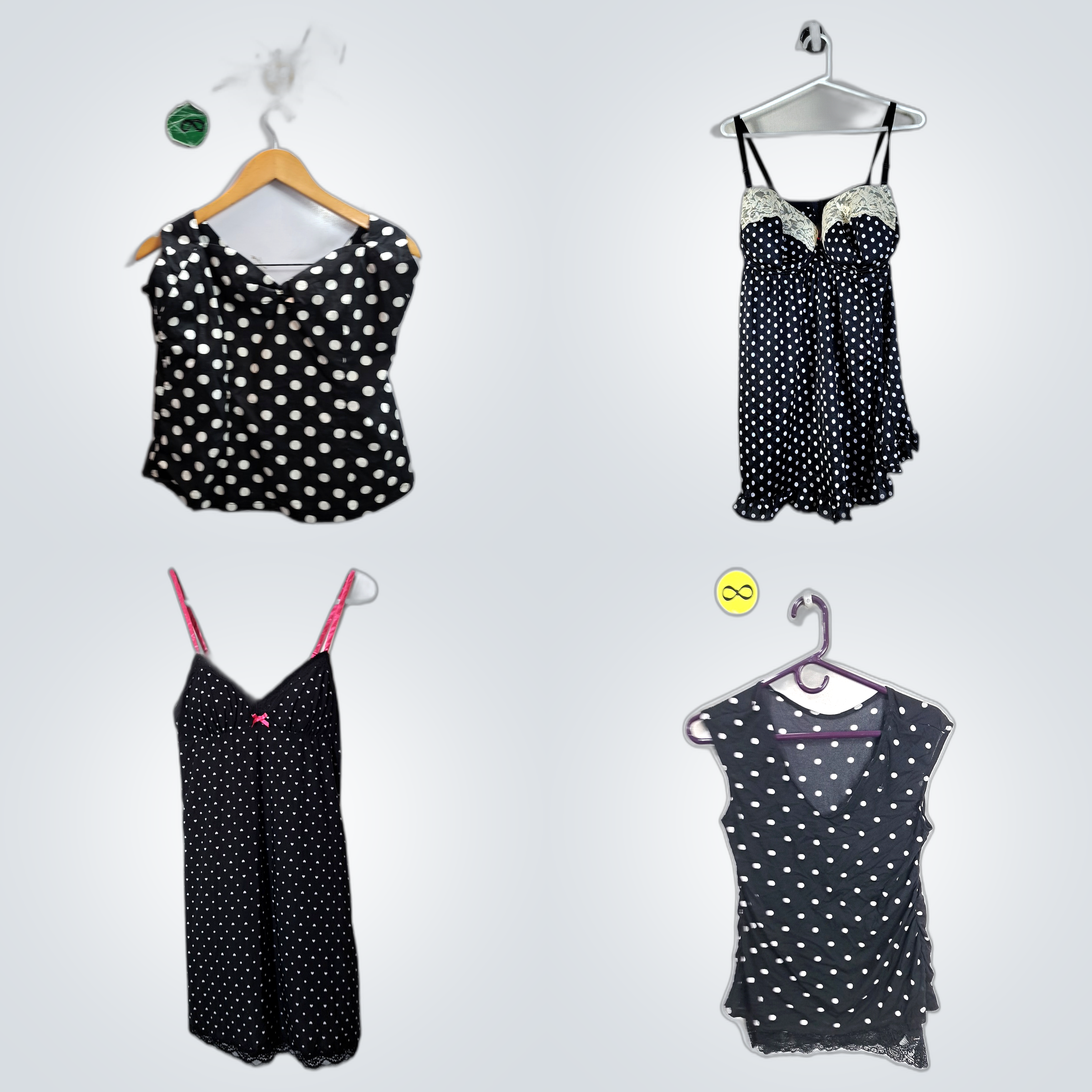 Y2K Polka Dot Blouses