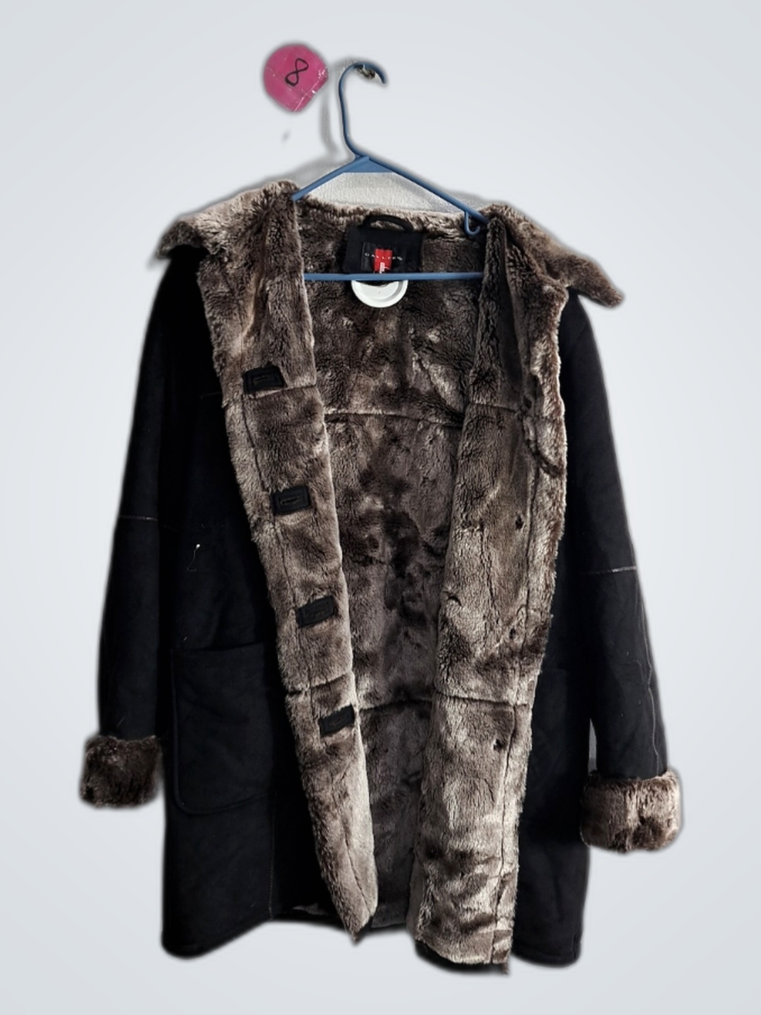 Black Fur-Trimmed Coat