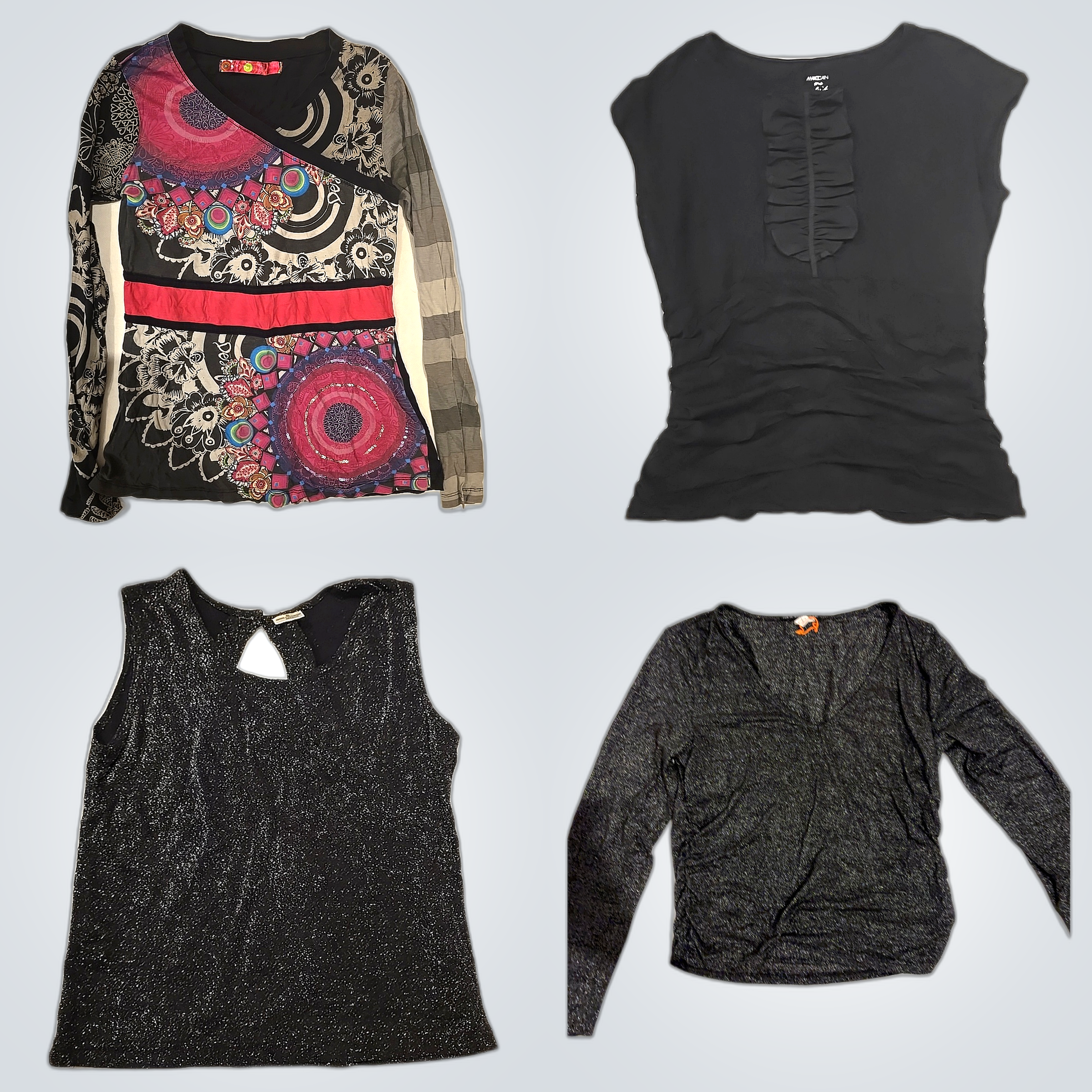 Y2K Graphic Euro Tops- FT DESIGUAL