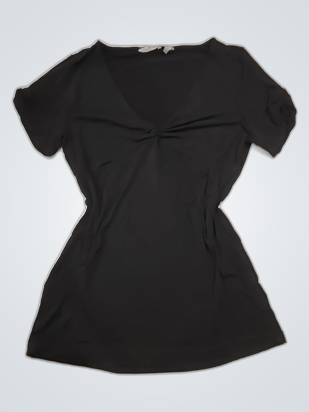 Tex by Max Azria ブラック Vネックツイストトップ