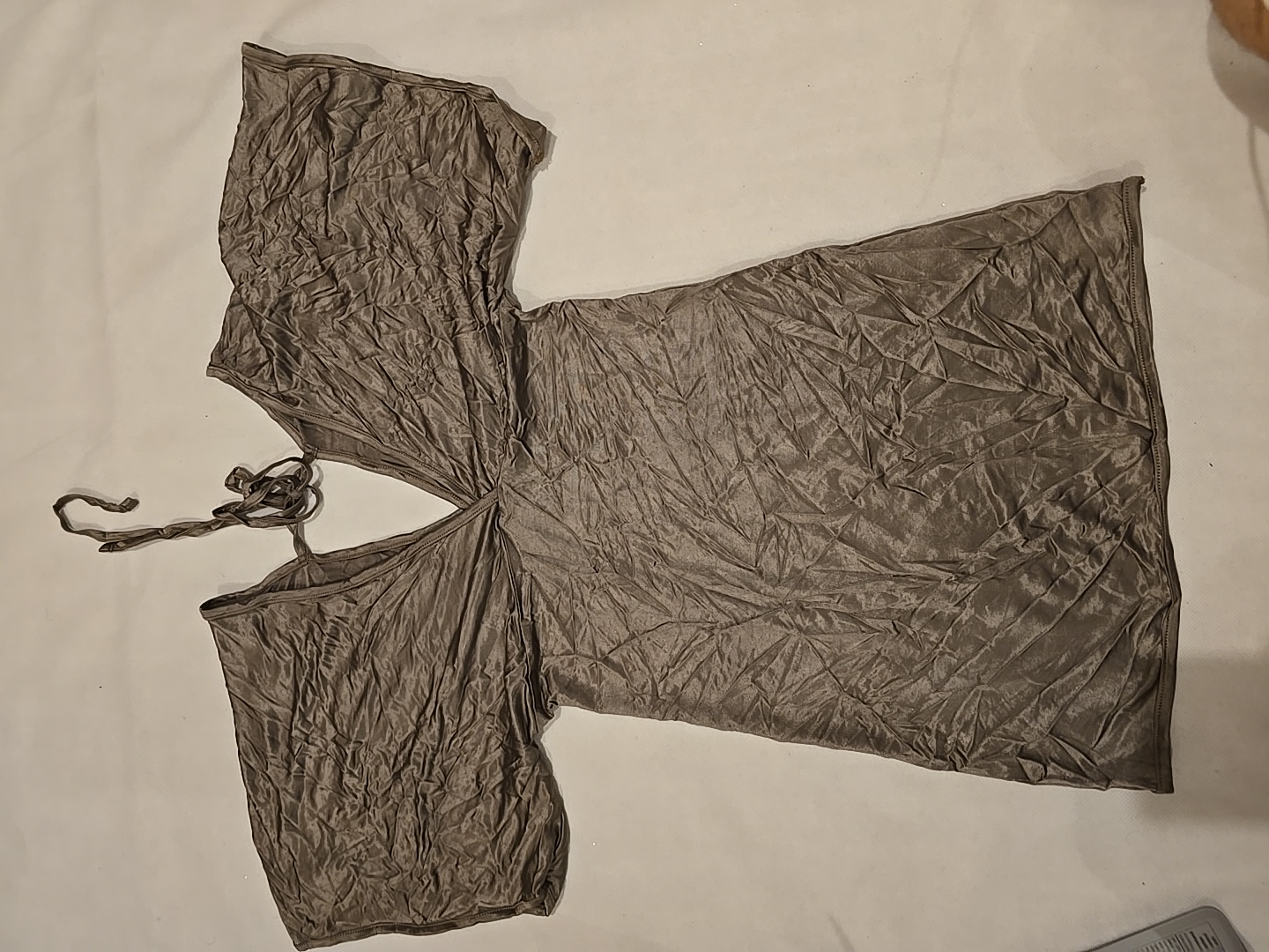 ブラウンサテンタイトップドレス