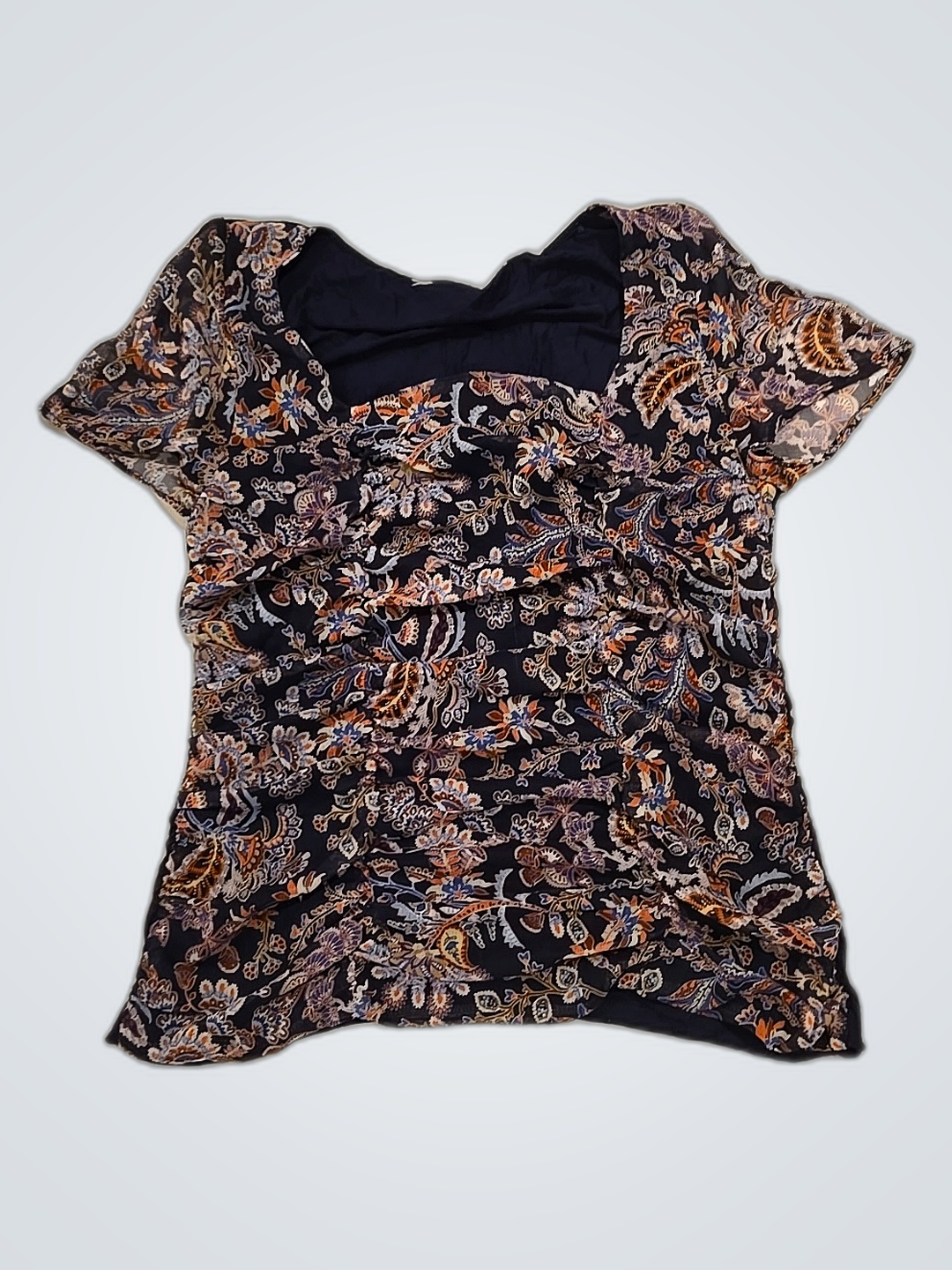 プリントシアーブラウス