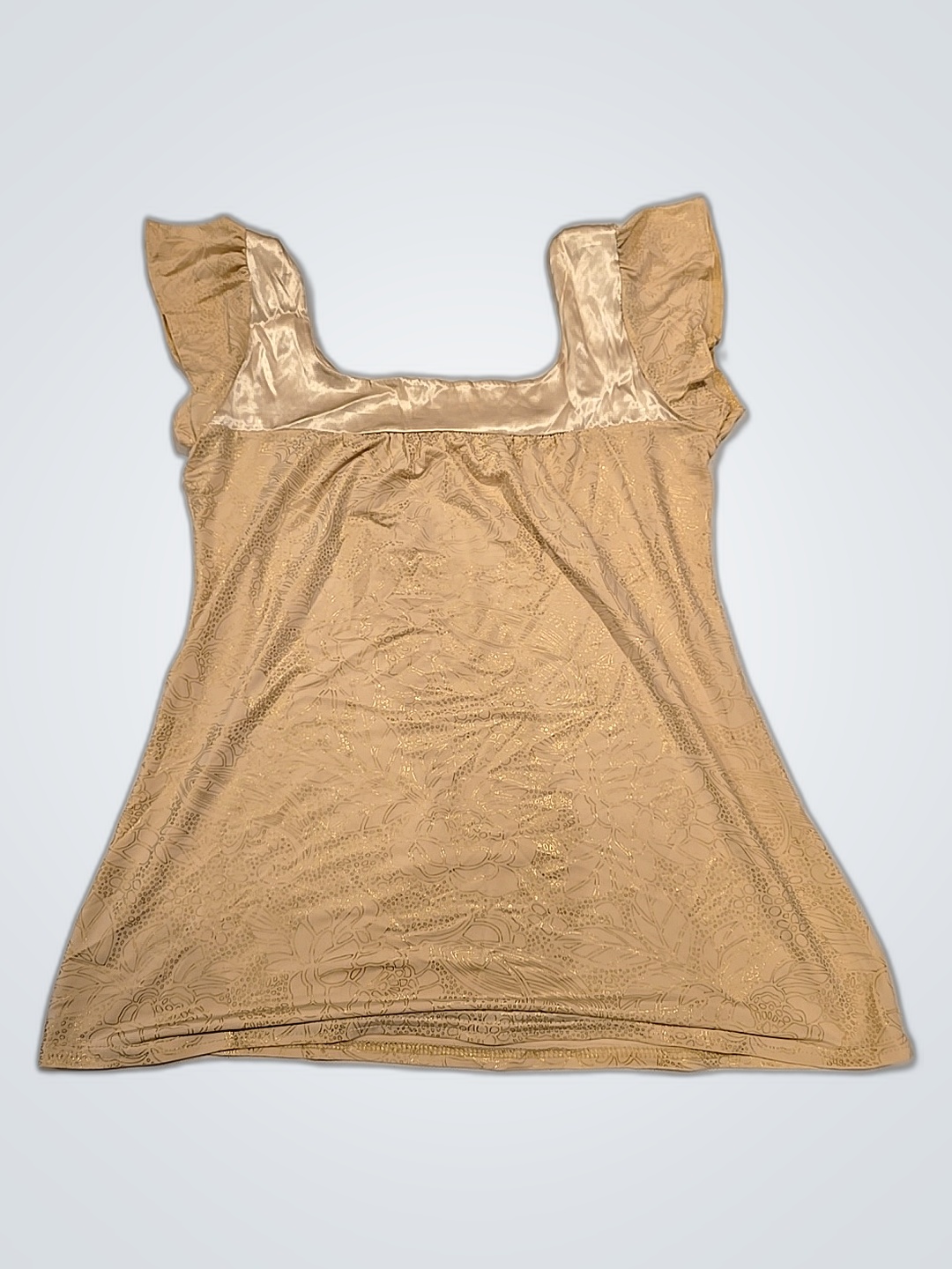 クリーム ラッフル ショルダー ノースリーブ ブラウス