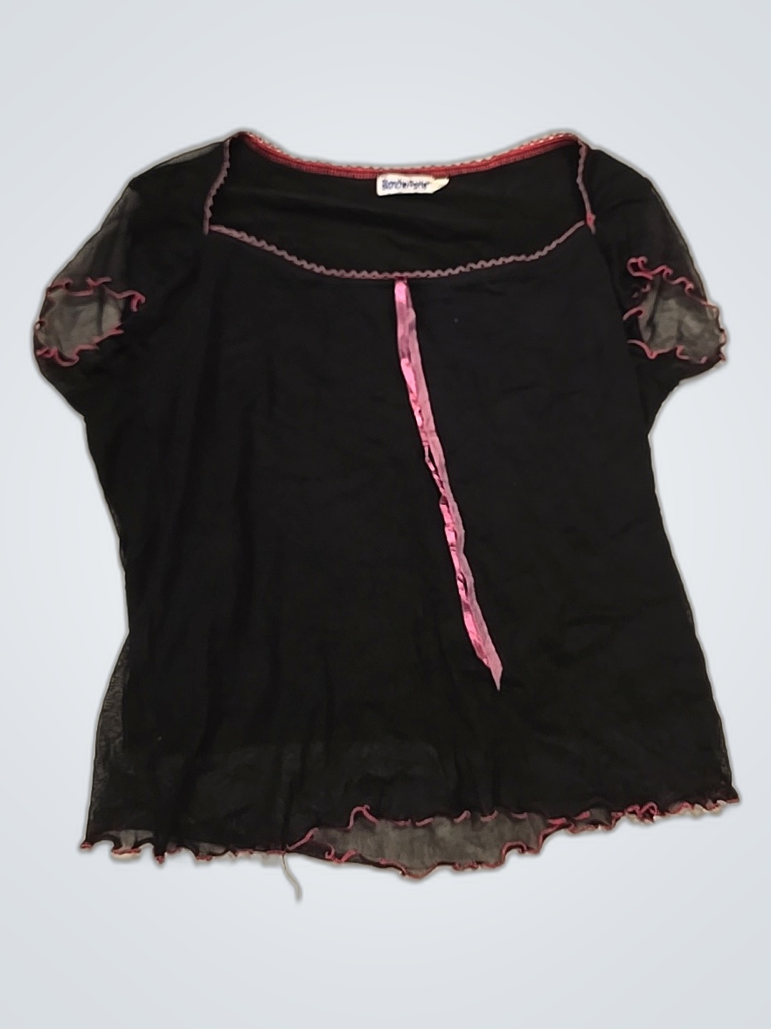 Blanche Porte Sheer Sleeve Blouse