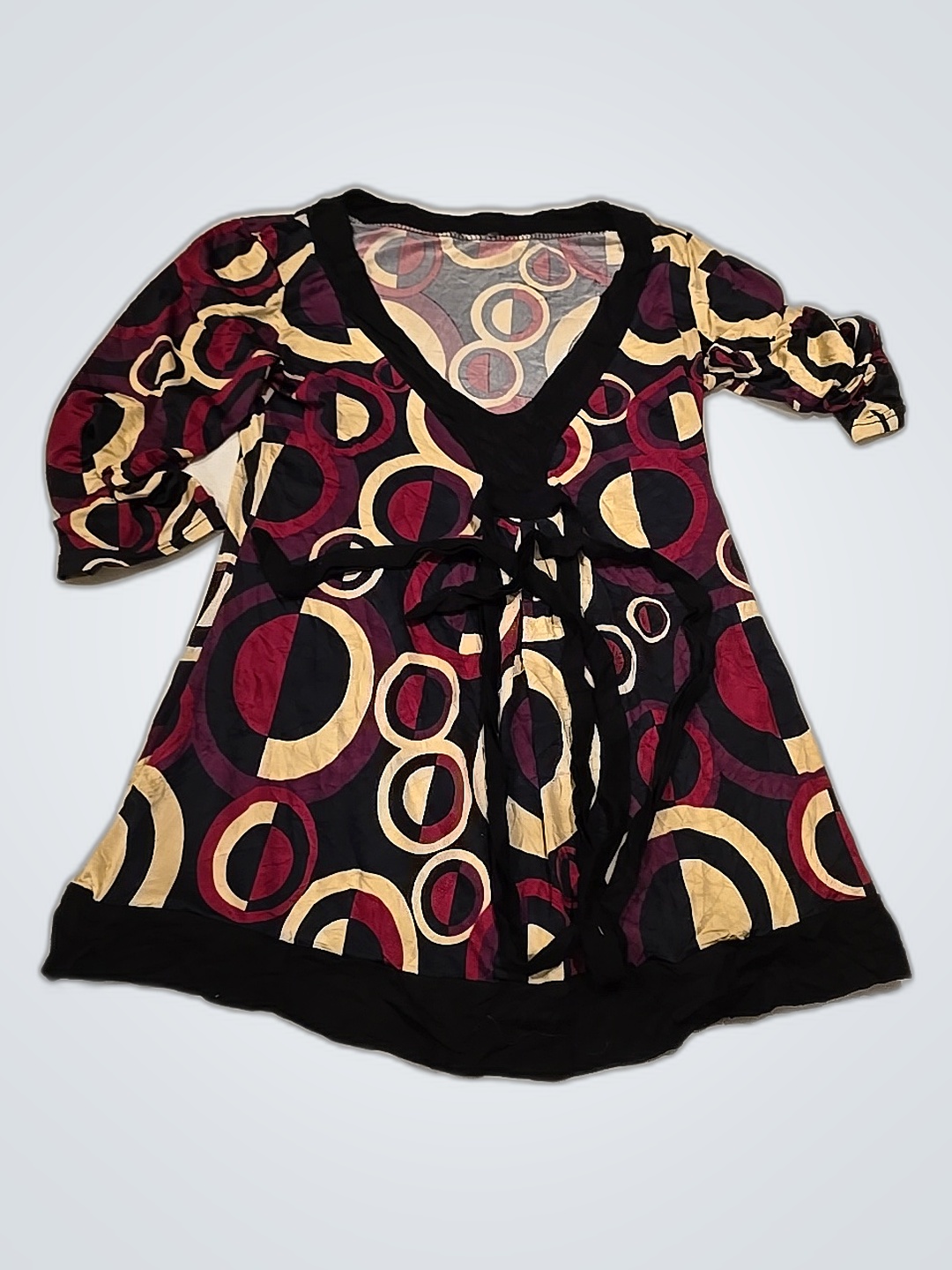 Printed V-Neck Blouse