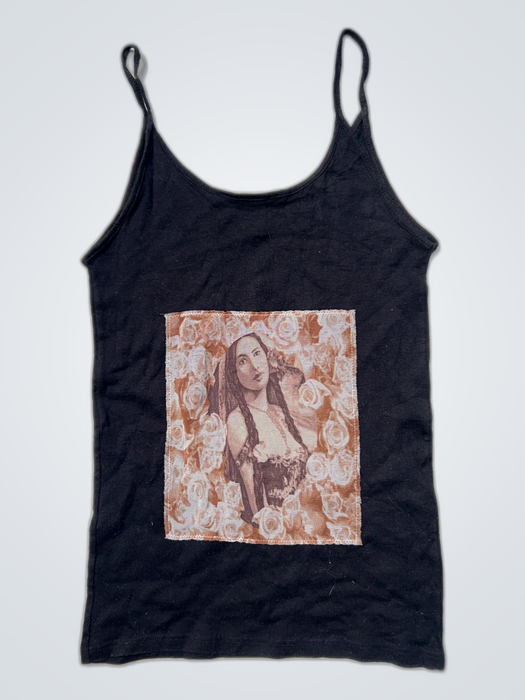 intimissimi black tank top with graphic print