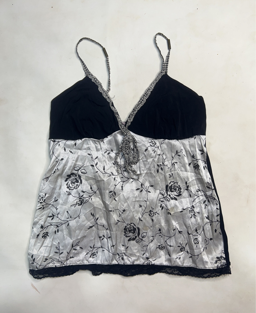 Black Camisole with Floral Pattern