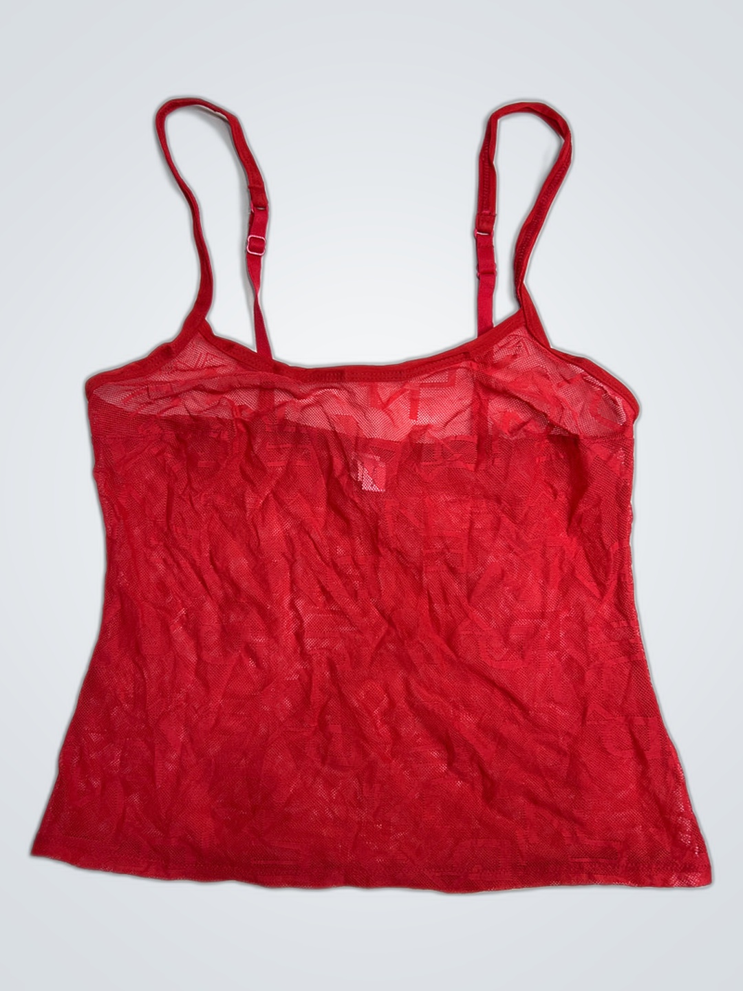 Avenida Red Mesh Camisole