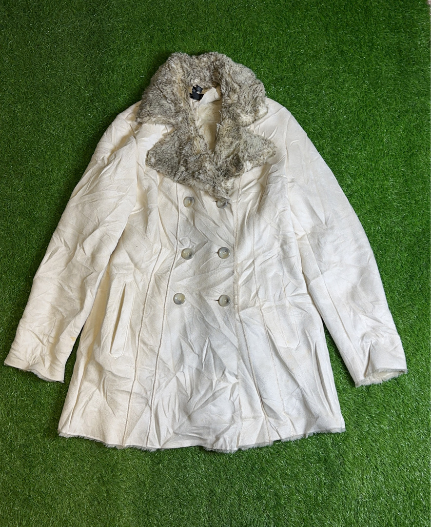 New York & Company Fur Trim Coat