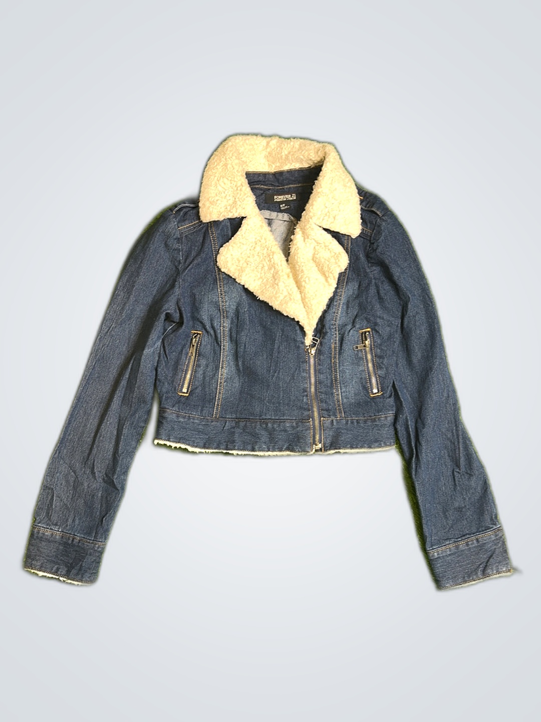 Denim Jacket with Faux Fur Lining
